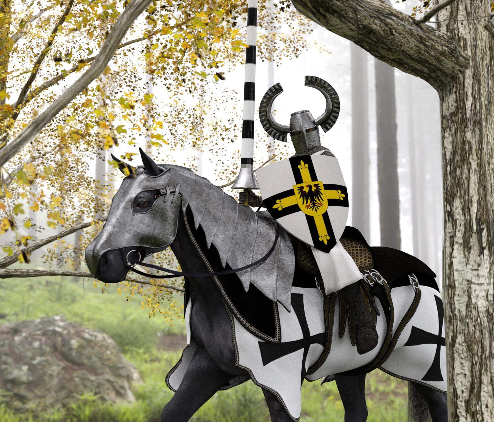 1989x1700 Teutonic Knight 3D Render