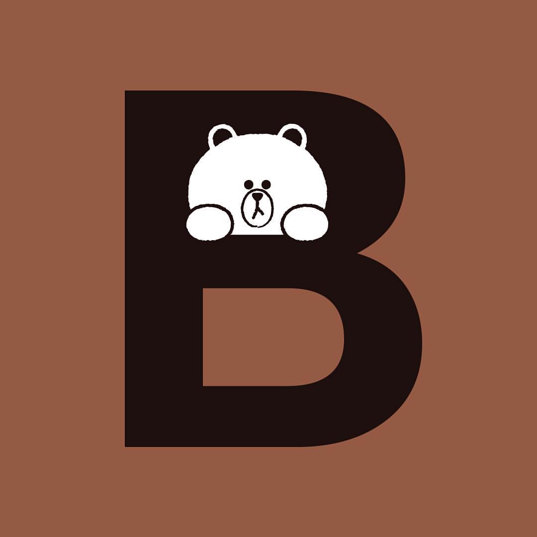 1080x1080 LINE FRIENDS. HELVETICA wallpaper series Brown B. .. #LINEFRIENDS