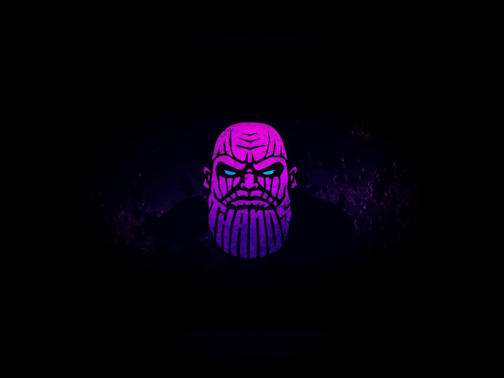 1024x768 Wallpaper thanos, purple face, minimal, art desktop wallpaper, HD image, picture, background, 734b49