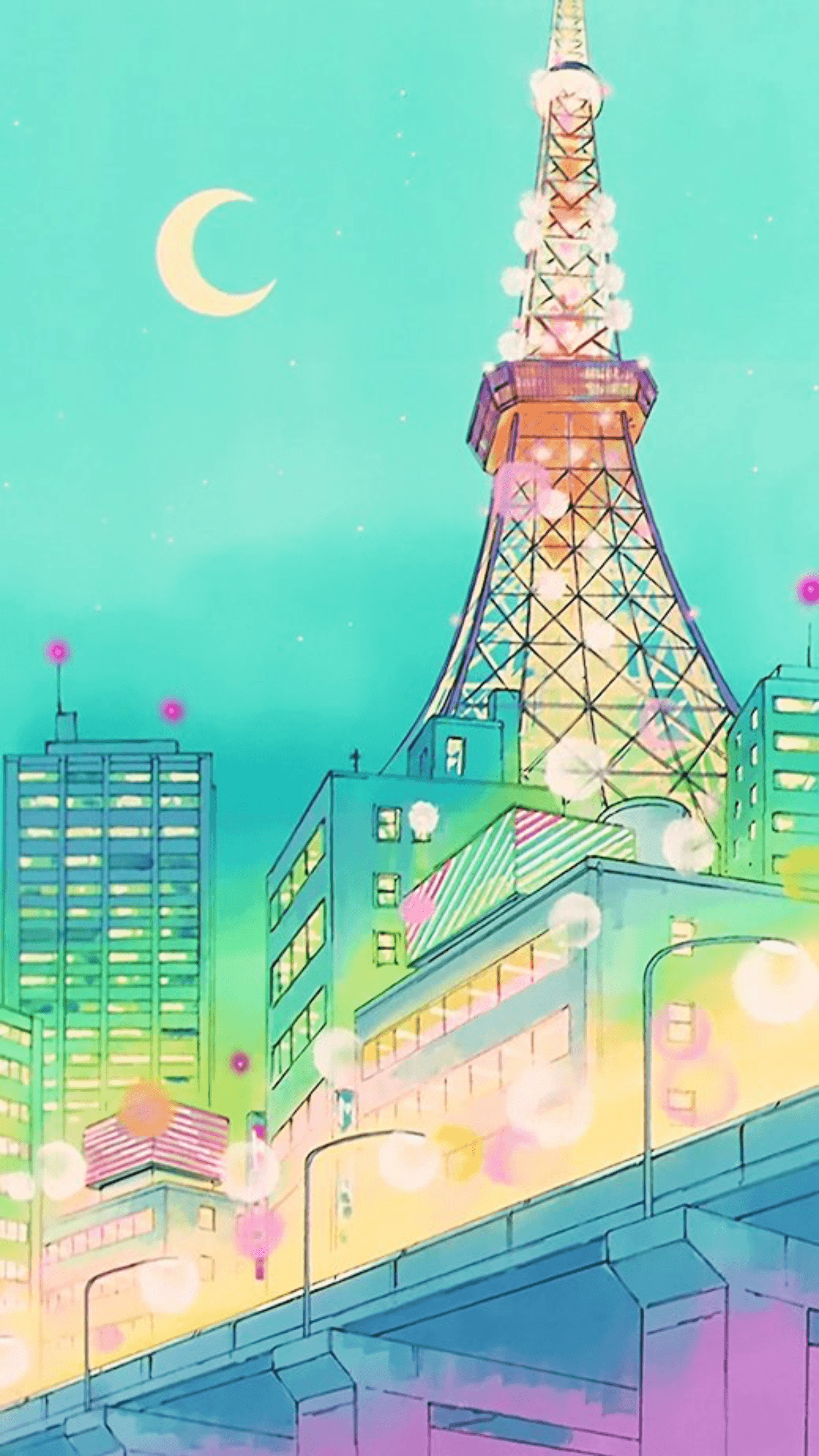1242x2208 Sailor Moon City Phone Wallpaper