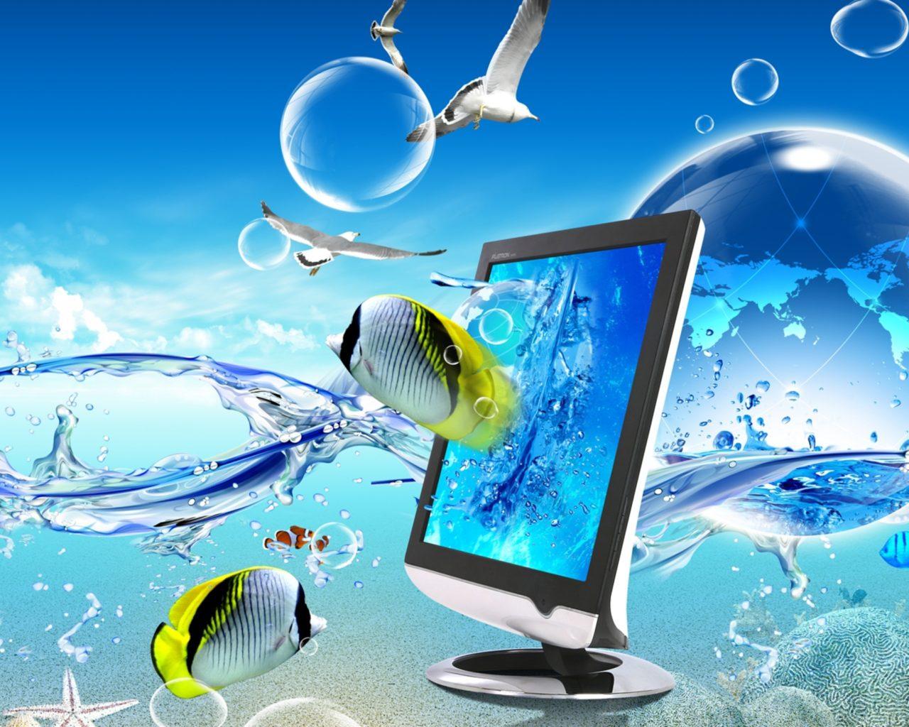 1280x1024 Fish 3D Desktop HD Wallpaper For Mobile Phones And Computer 2560x1600 :