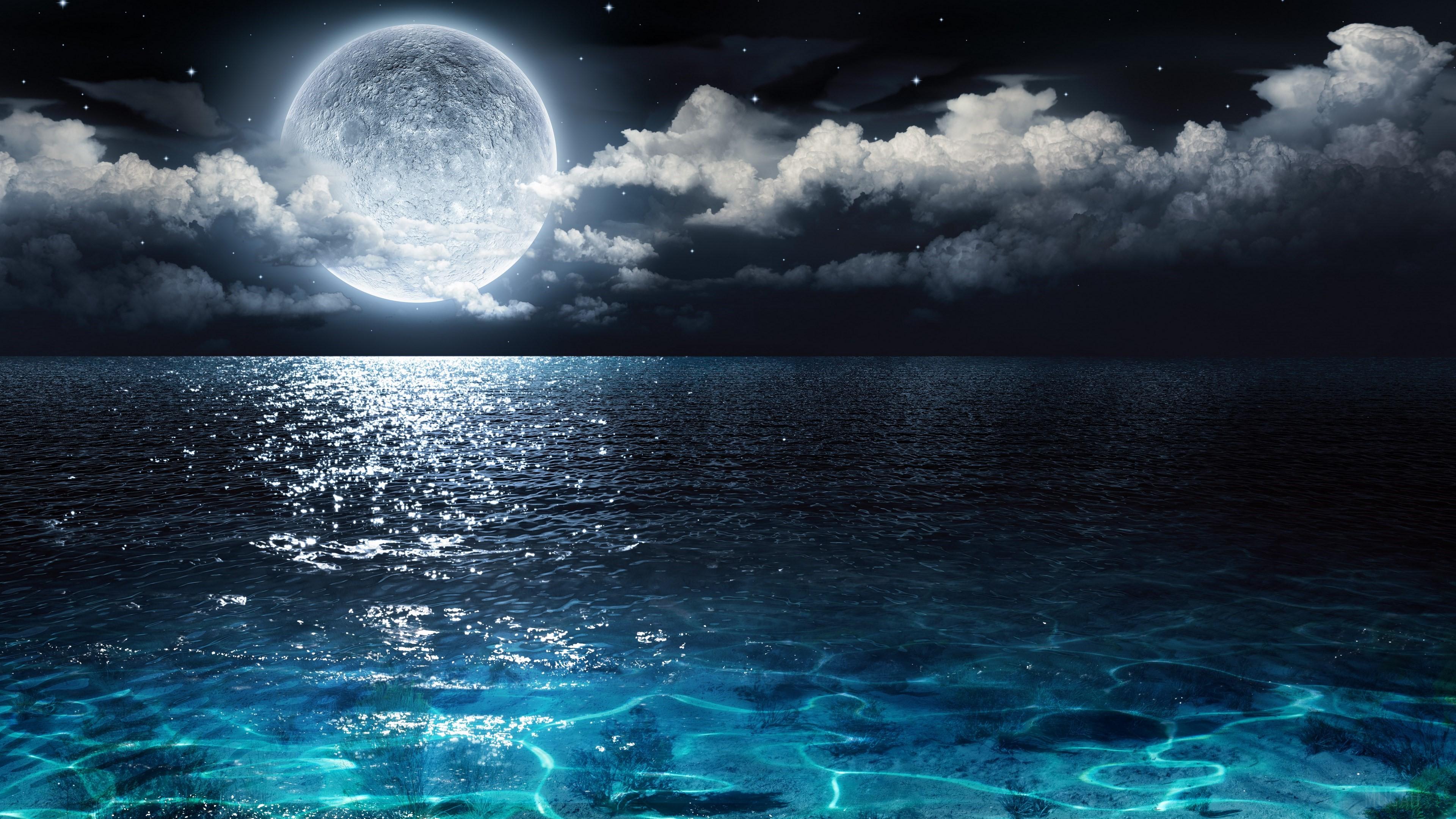 Blue Night Ocean Wallpapers Top Free Blue Night Ocean Backgrounds