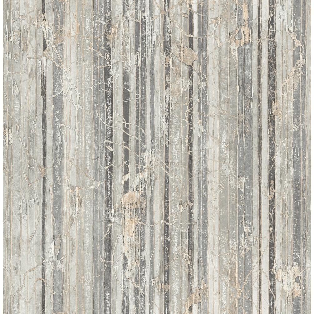 1006x1006 Whitney Stripes Texture Wallpaper, In Light Gray, Charcoal, & Off White Sale
