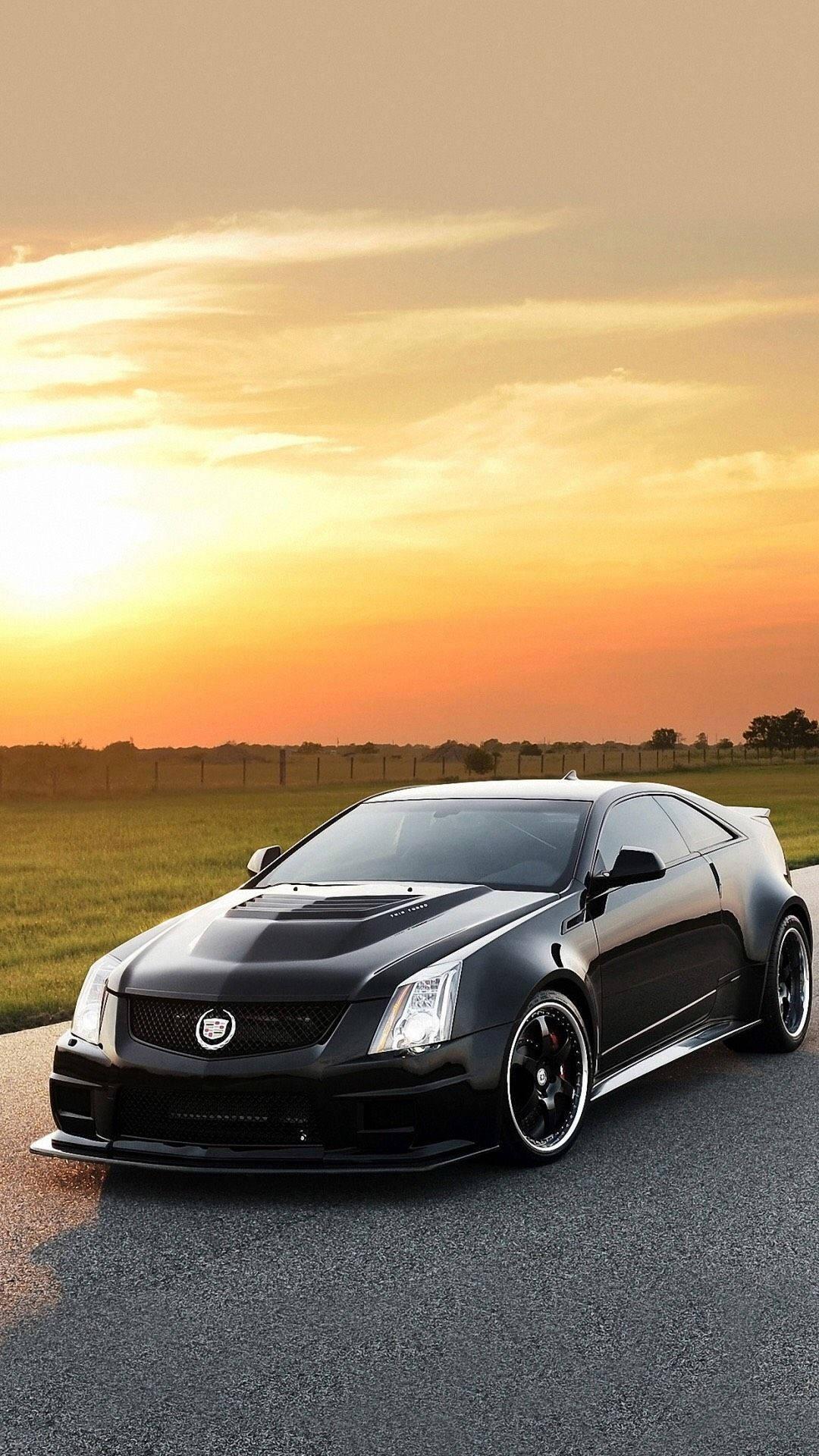 1080x1920 Download Cadillac Car On Road From iPhone Wallpaper