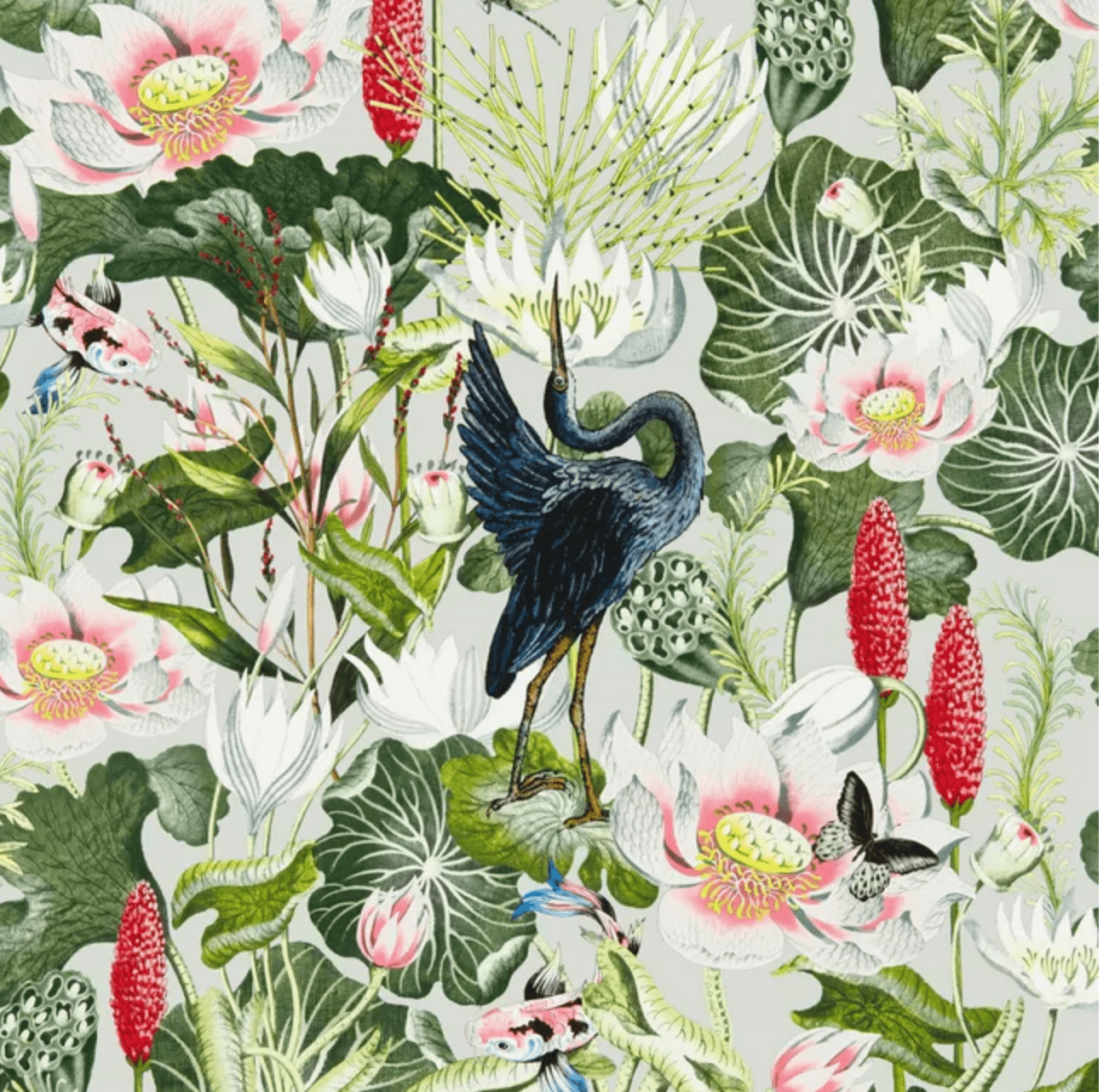 1302x1282 Waterlily Wallpaper American Dry Goods Co