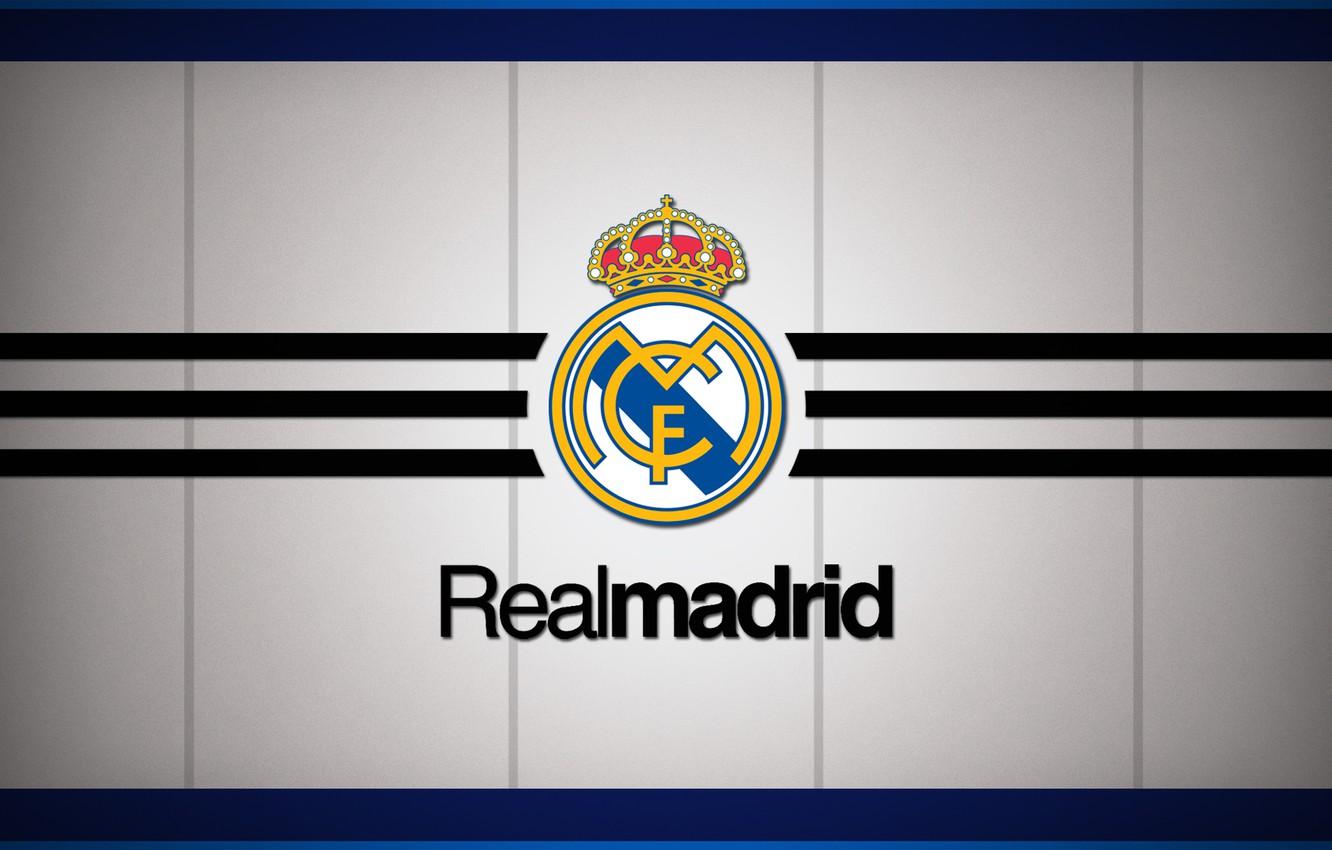 1332x850 Wallpaper logo, white, emblem, minimalism, background, football, soccer, Spain, football club, the white, El Real, Real Madrid logo, Real Madrid Wallpaper, Los Galacticos image for desktop, section спорт
