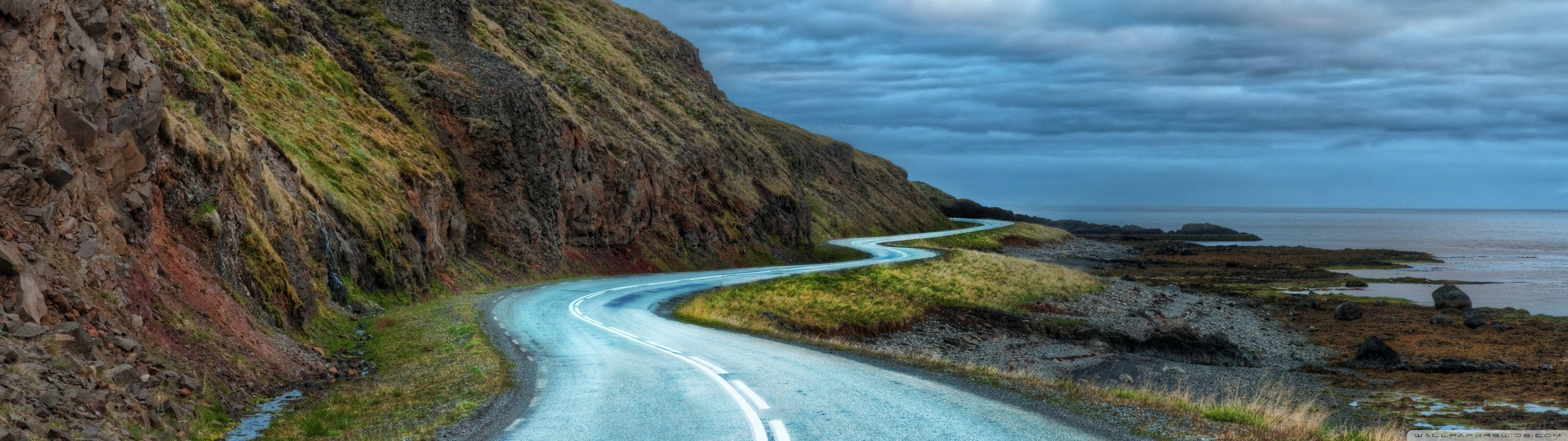 3840x1080 Curvy Road Around Iceland ❤ 4K HD Desktop Wallpaper for • Dual