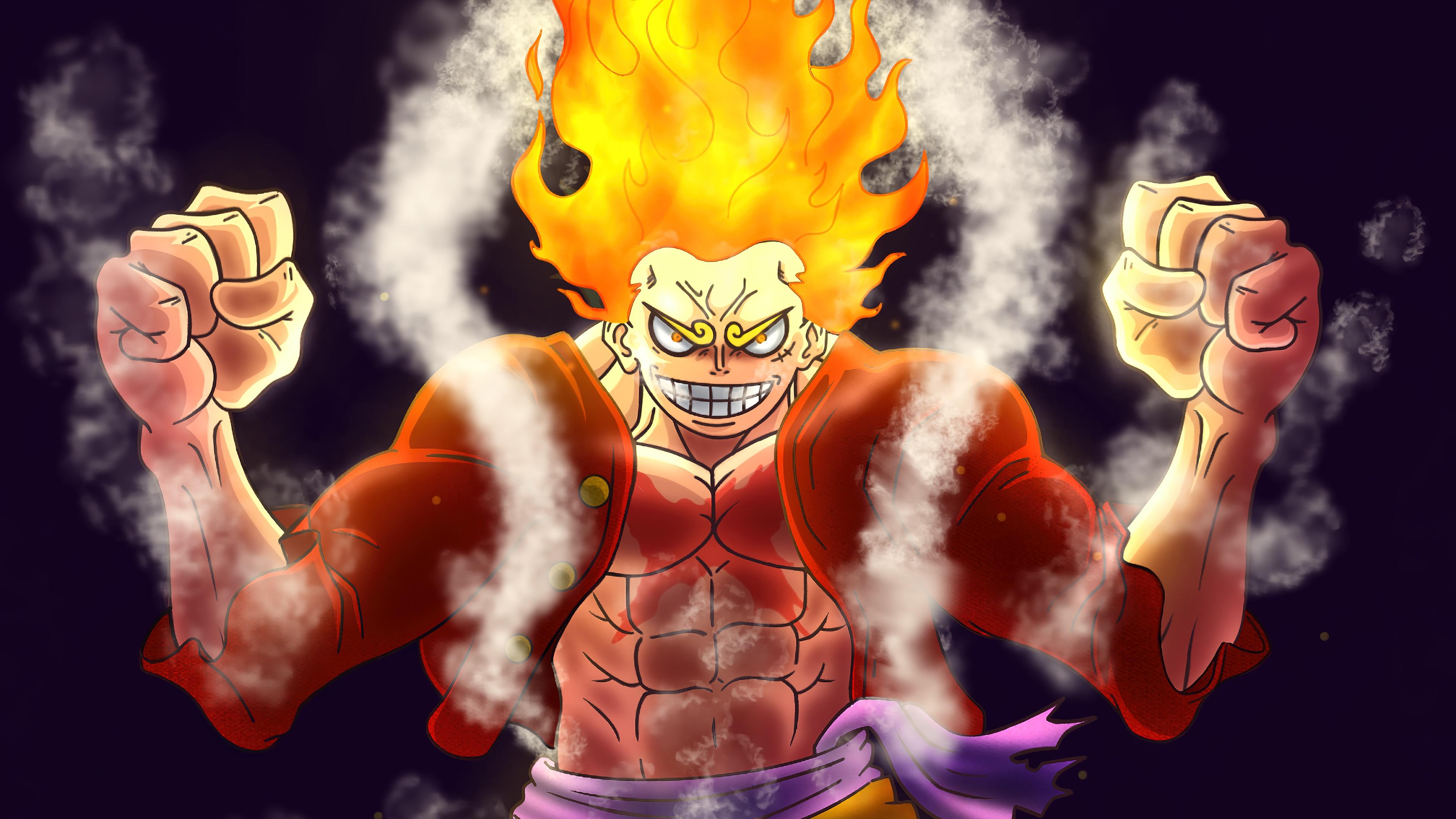 3840x2160 luffy, sun god, nika, gear one piece
