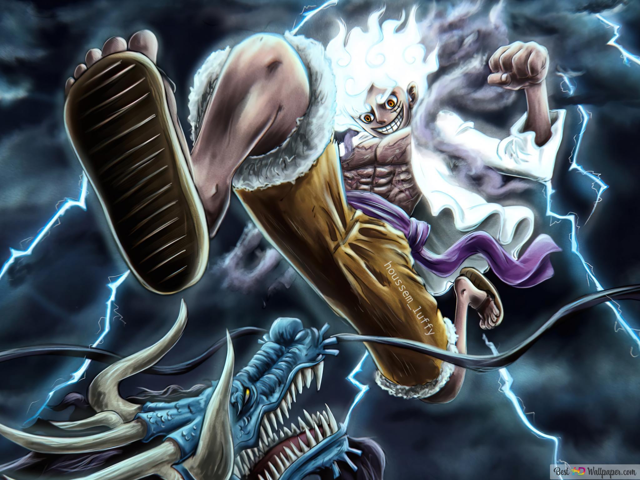 2048x1536 Luffy Gear 5 Vs Kaido Dragon 4K wallpaper download