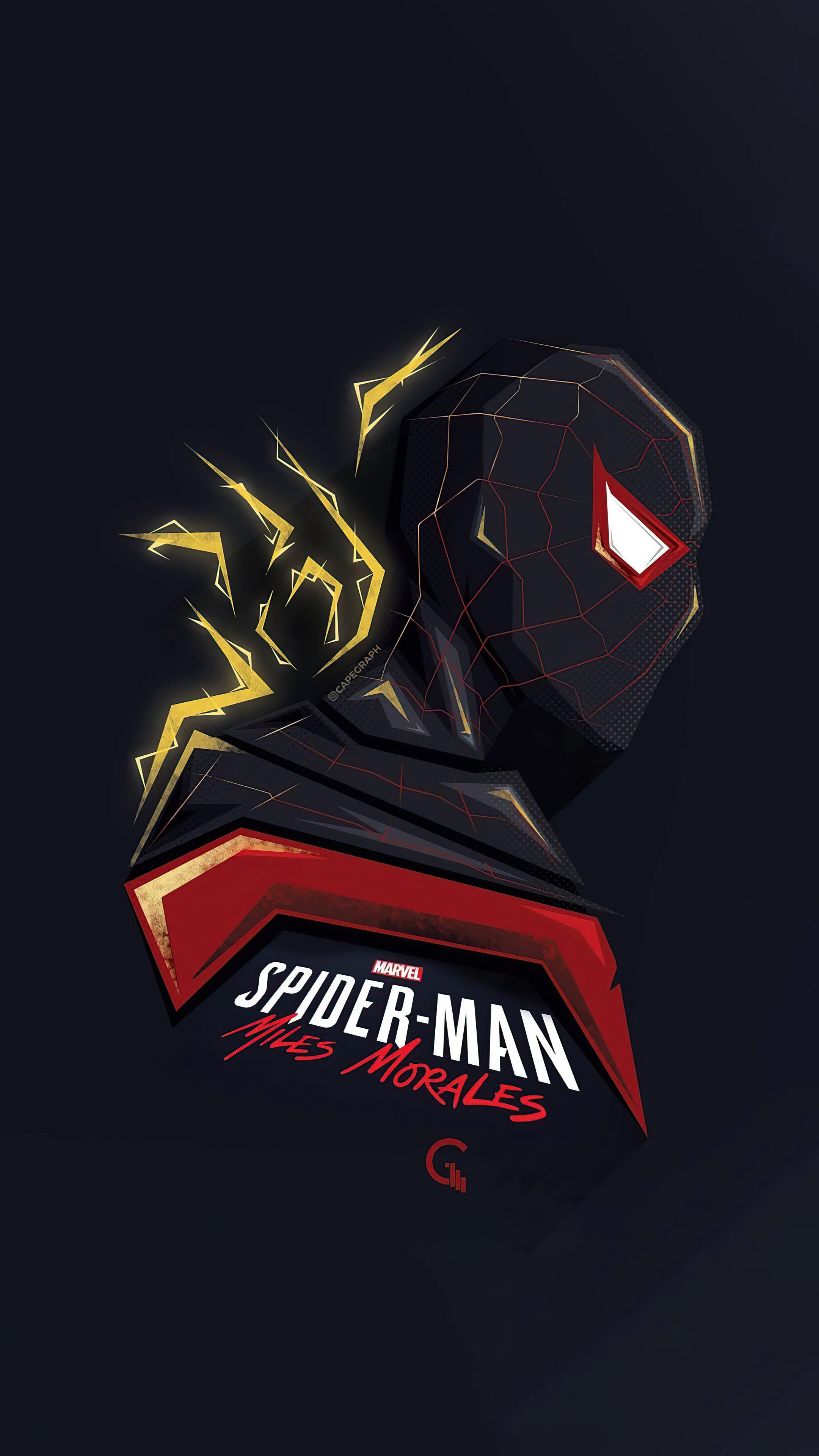 2160x3840 Spider Man Miles Morales Minimal Art 4k Sony Xperia X, XZ, Z5 Premium HD 4k Wallpaper, Image, Background, Photo and Picture