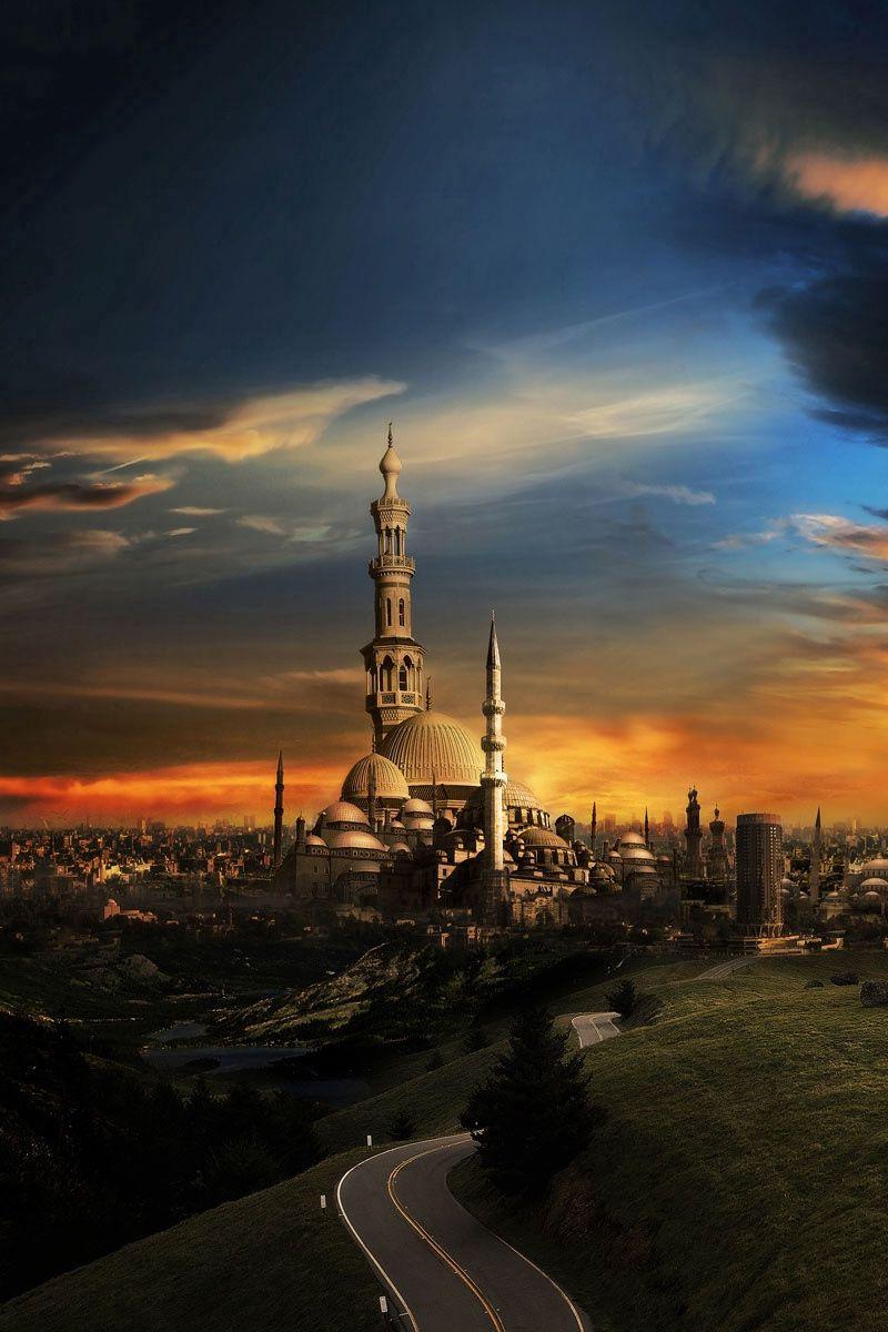 800x1200 Download Wallpaper 800x1200 Islam, Mosque, City, Sunset Iphone 4s 4 For Parallax HD Background