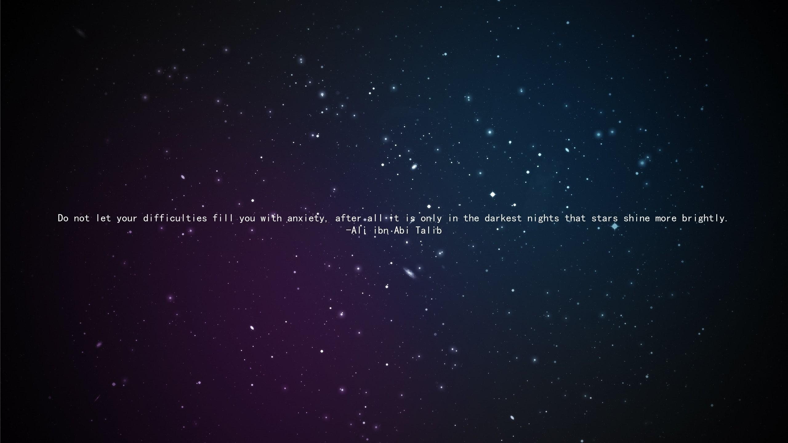 2560x1440 Wallpaper / Islam, Imam, space, quote, 2K, Ali ibn Abi Talib, stars free download