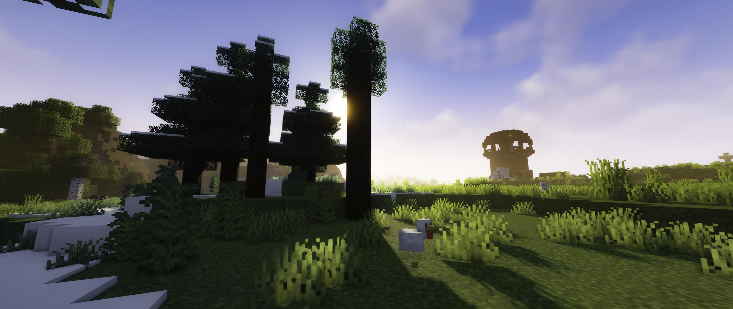 2560x1080 Video Games Minecraft Video Game Art PC Gaming Landscape Screen Shot Wallpaper:2560x1080