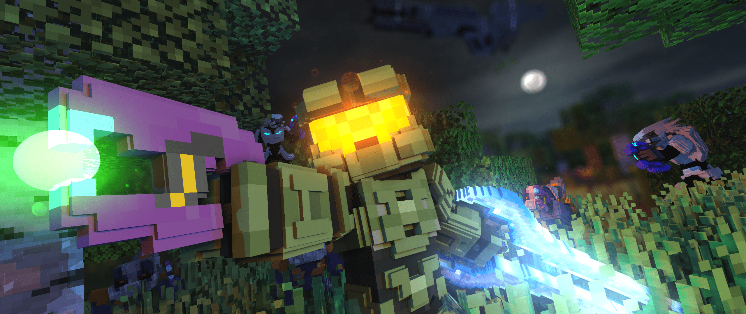 2560x1080 Master For Minecraft Wallpaper