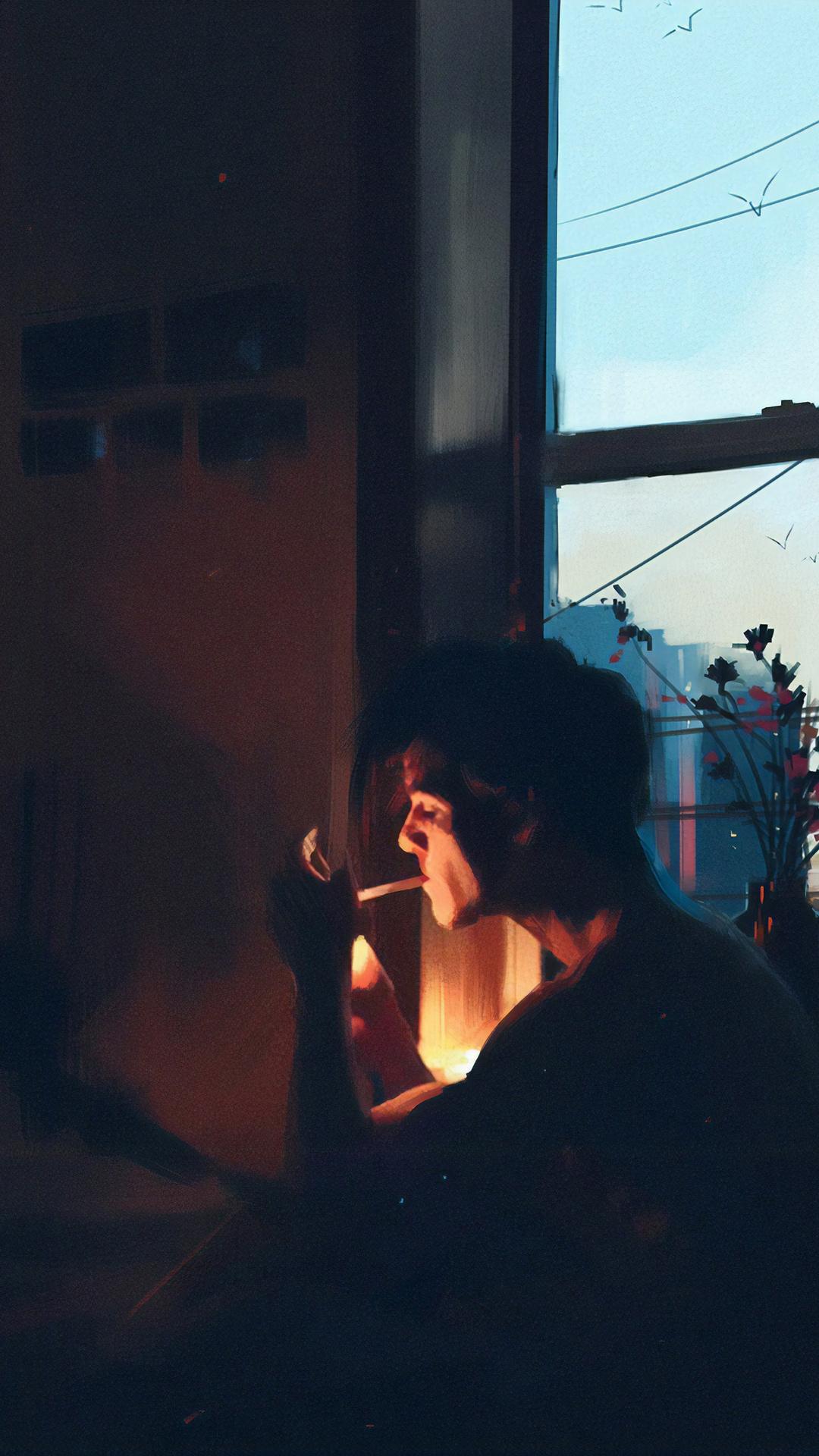 1080x1920 Boy Alone In Room Smoking 4k iPhone 6s, 6 Plus, Pixel xl , One Plus 3t, 5 HD 4k Wallpaper, Image, Background, Photo and Picture