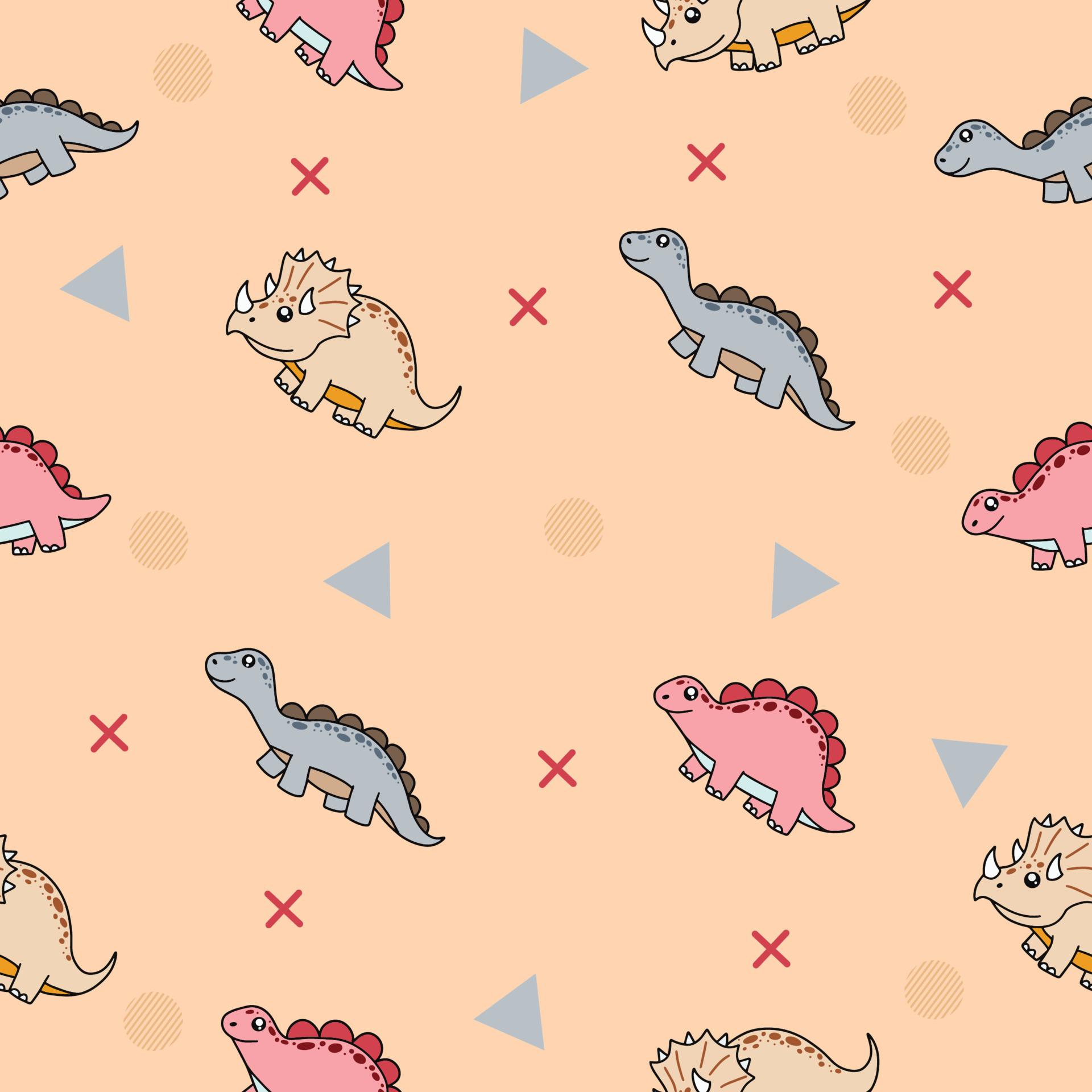1920x1920 cute many blue dinosaur animal seamless pattern object wallpaper with design cream