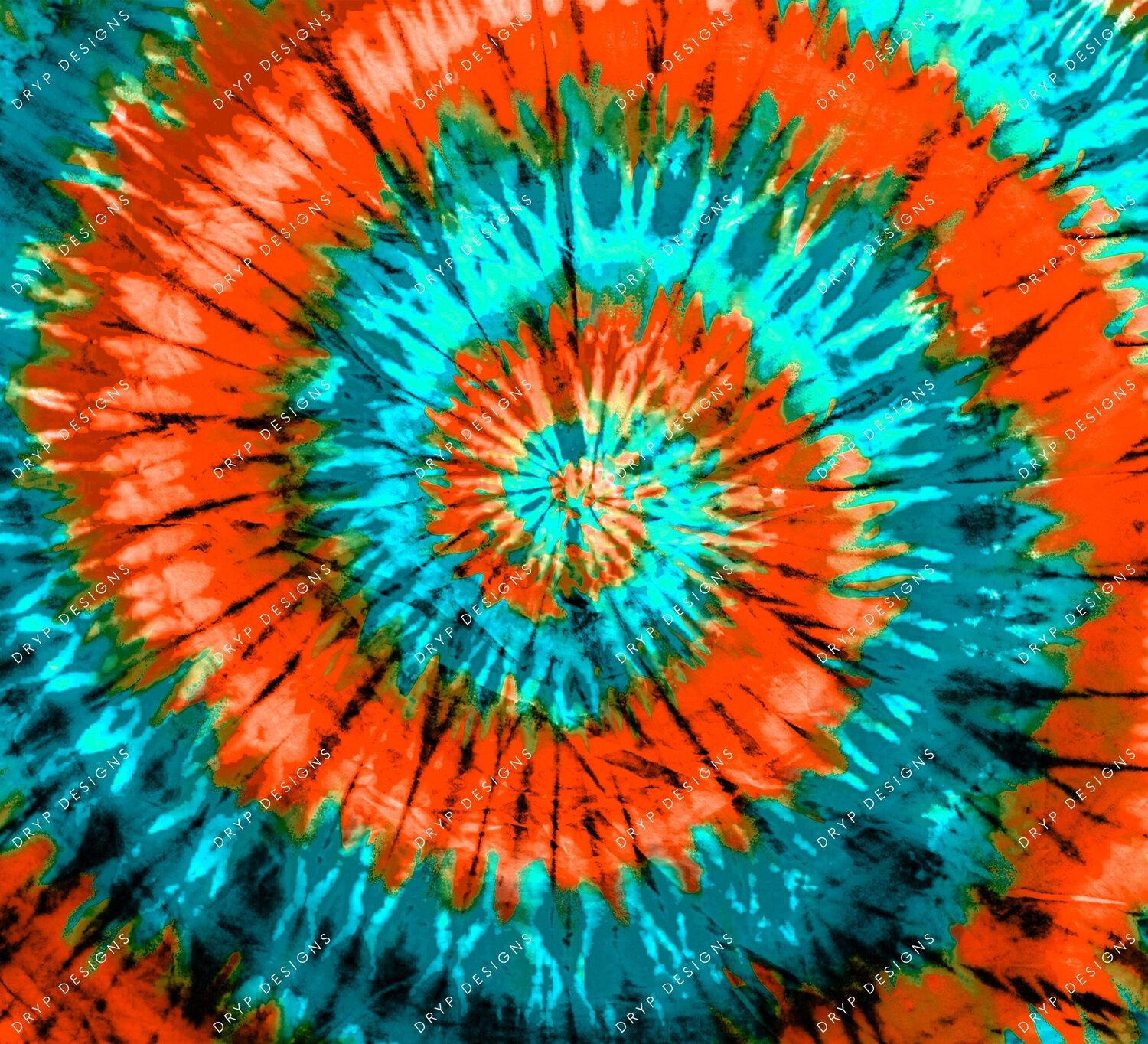 1500x1364 Teal + Orange Tie Dye Digital Paper Background