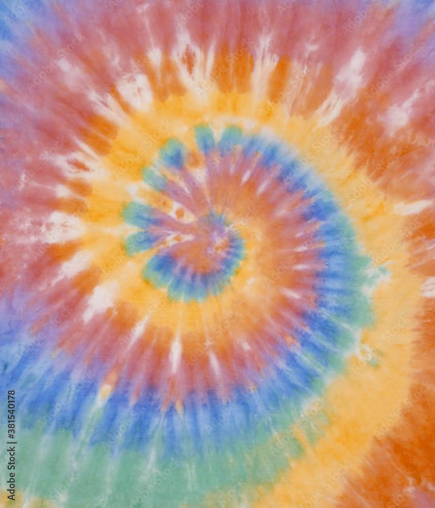 857x1000 Spiral Tie Dye Background. Swirl Tie Dye Pattern. Hippie Boho Circular Tiedye Wallpaper In Yellow Blue. Stock Illustration