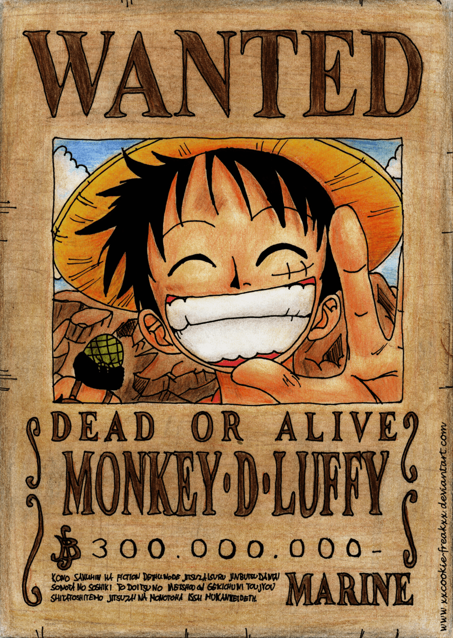 900x1267 Luffy Wanted Poster Wallpaper