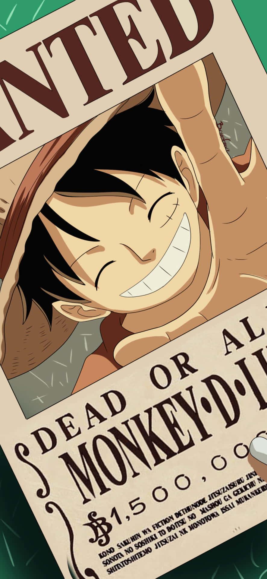 886x1920 Download One Piece Luffy iPhone Wanted
