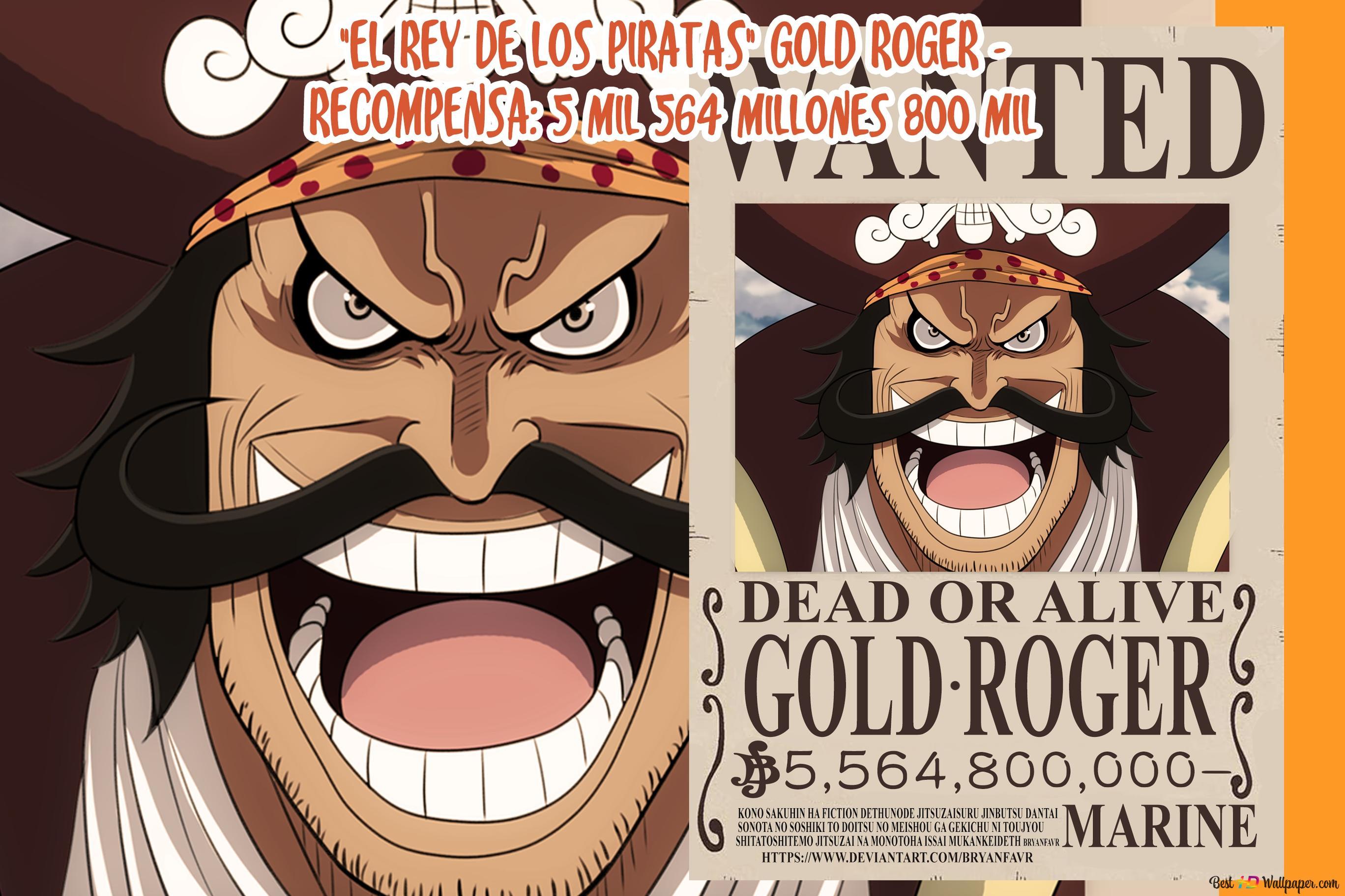 2736x1824 One Piece D. Roger Wanted Poster 2K wallpaper download
