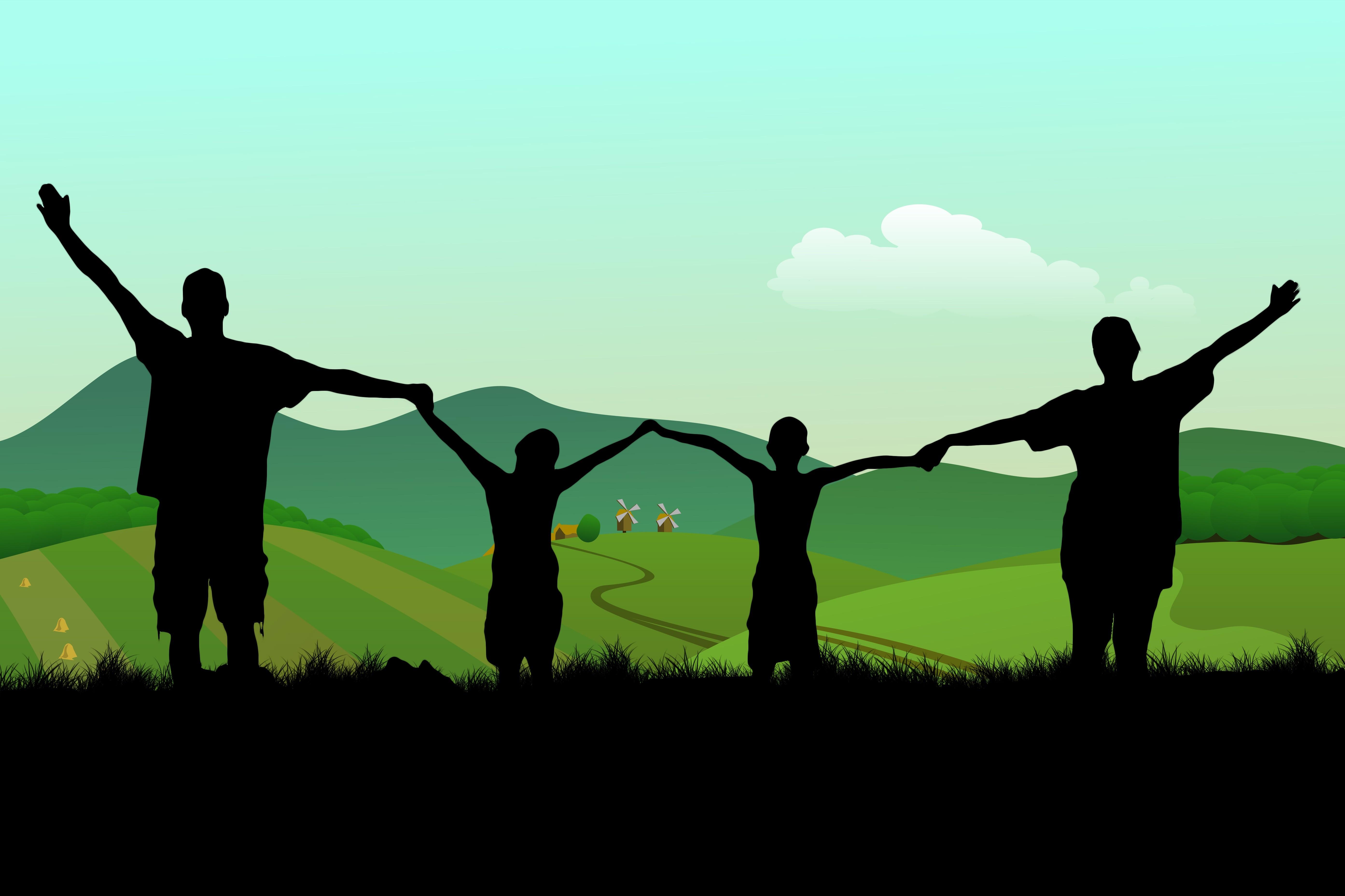 5573x3715 4K, 5K, Mother, Family, Joy, Silhouette Gallery HD Wallpaper
