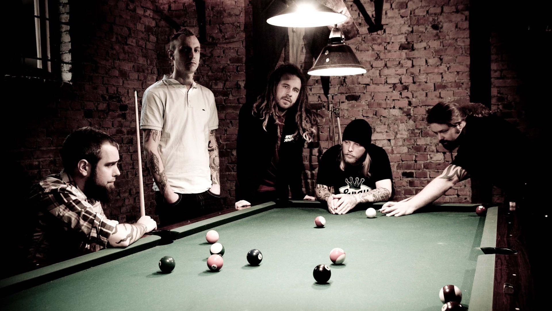 1920x1080 five men playing billiard poster screenshot in flames #pool #table #room #lamps P #wallpaper #hdwallpaper. HD wallpaper, Facebook cover photo, Cover photo