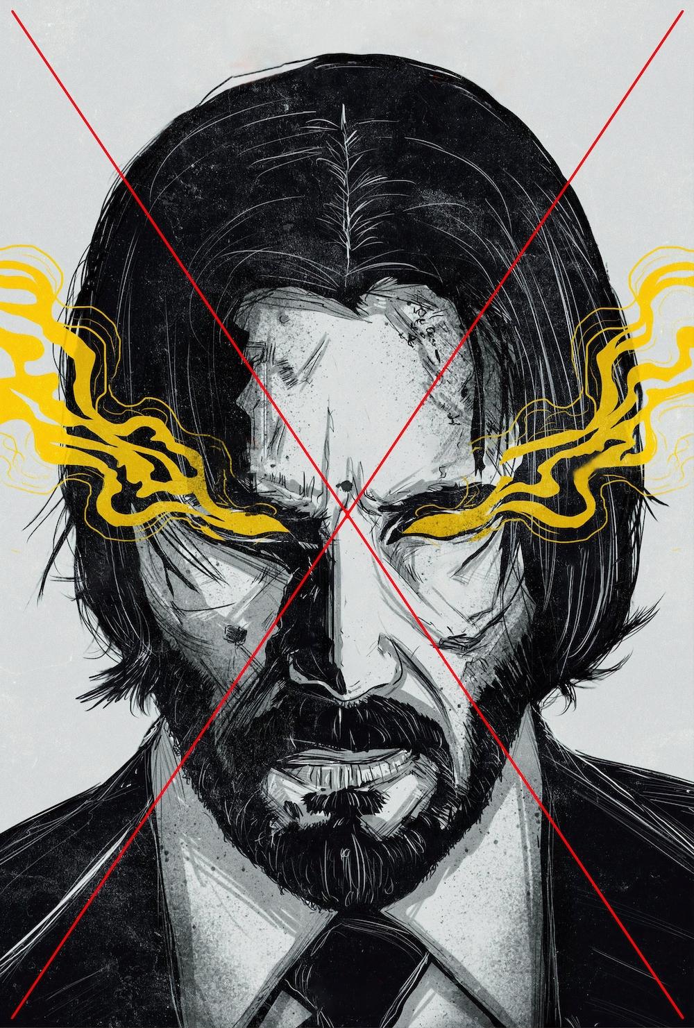 1000x1481 Custom Printing Wall Painting Art John Wick Poster Keanu Reeves Wallpaper Office Bar Wall Sticker Mural Living Room Decor #. Wall Stickers