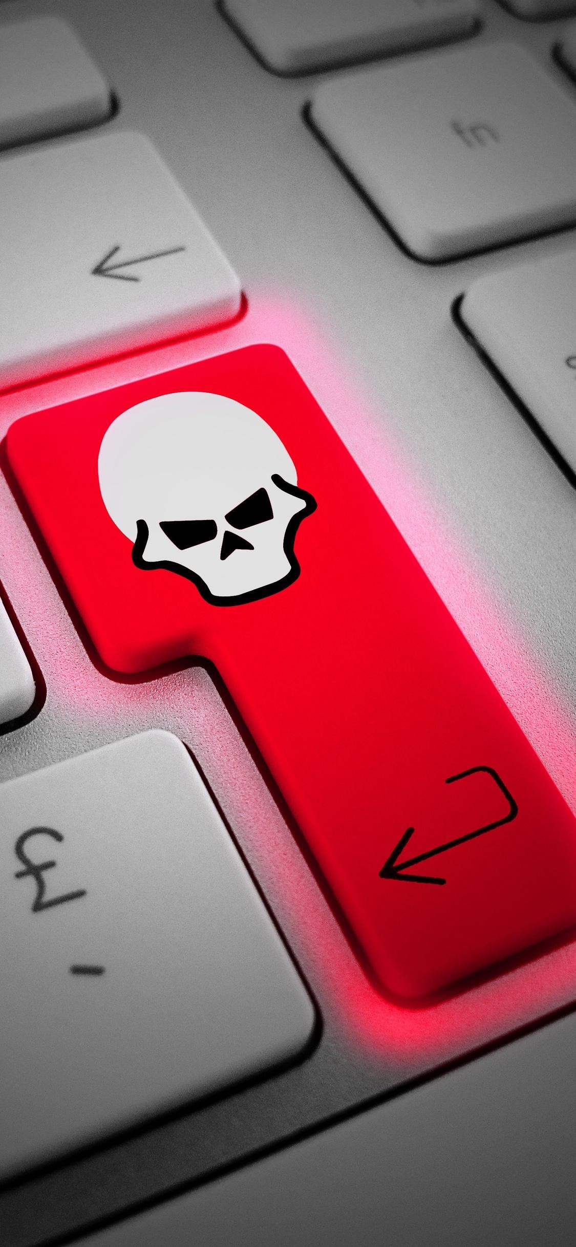 1125x2436 Enter Key Skull Hacking 5k iPhone XS, iPhone iPhone X HD 4k Wallpaper, Image, Background, Photo and Picture