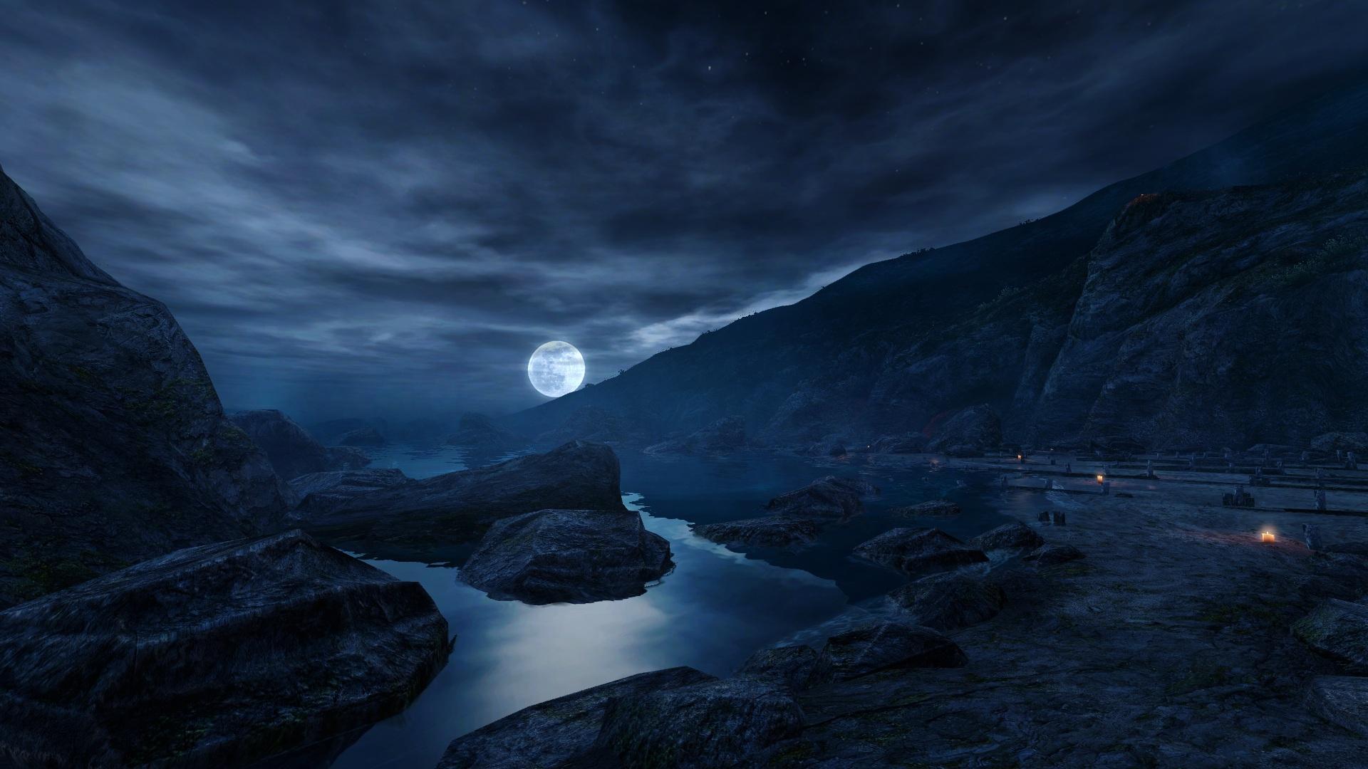 1920x1080 Full Moon Night