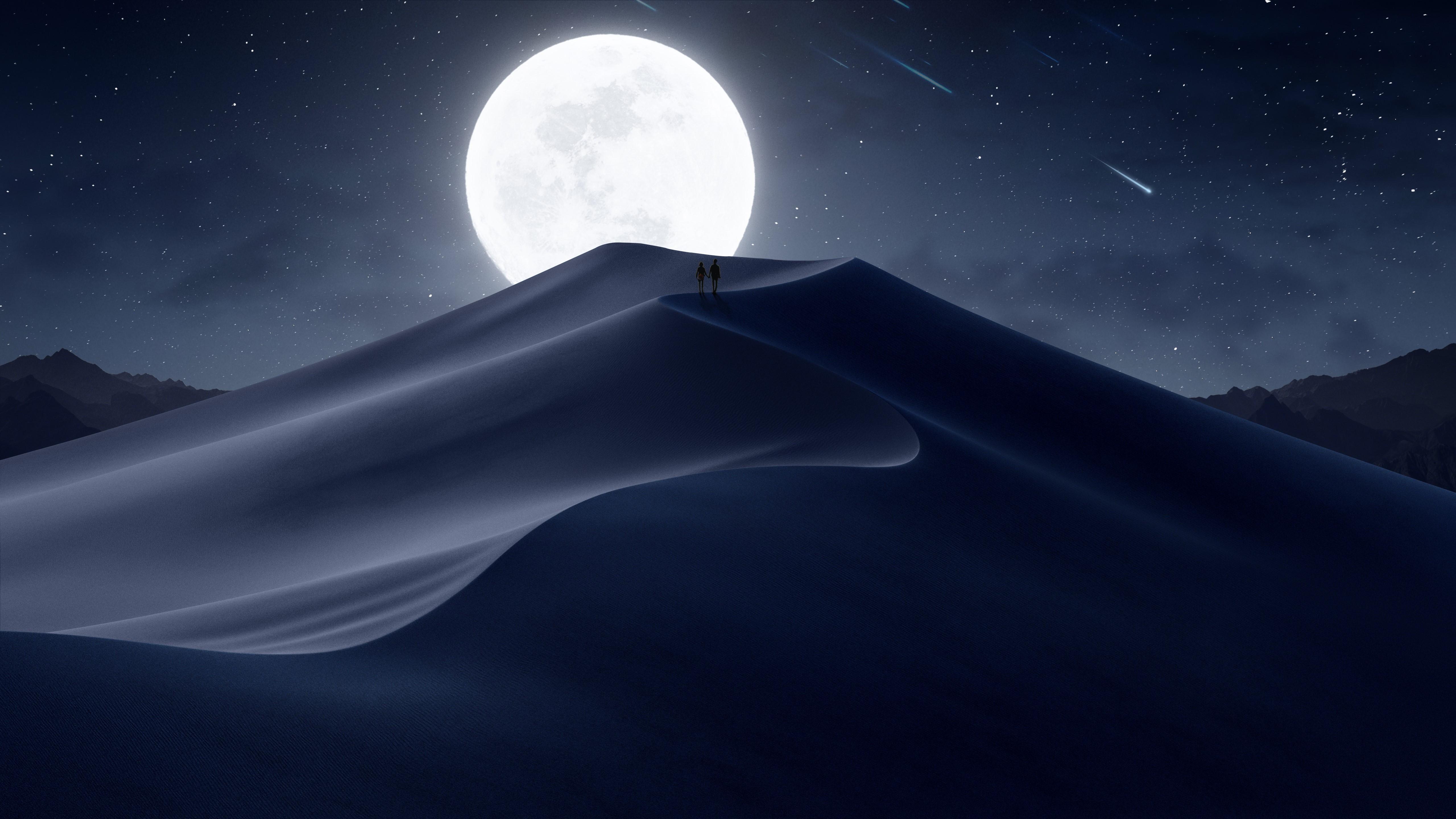 5120x2880 4K, Moon, landscape, desert Gallery HD Wallpaper