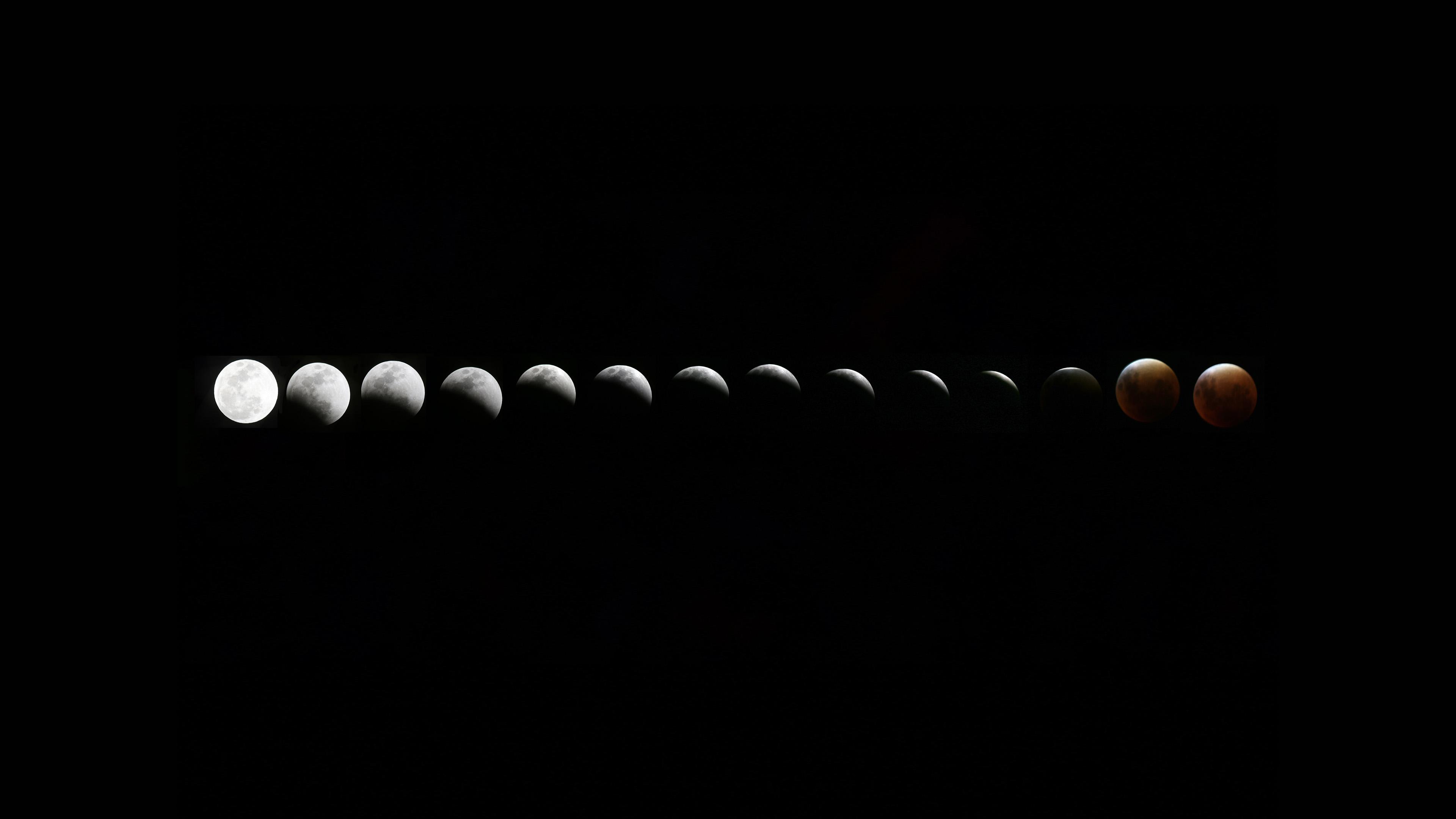 3840x2160 wallpaper for desktop, laptop. moon fade lunar nature space dark