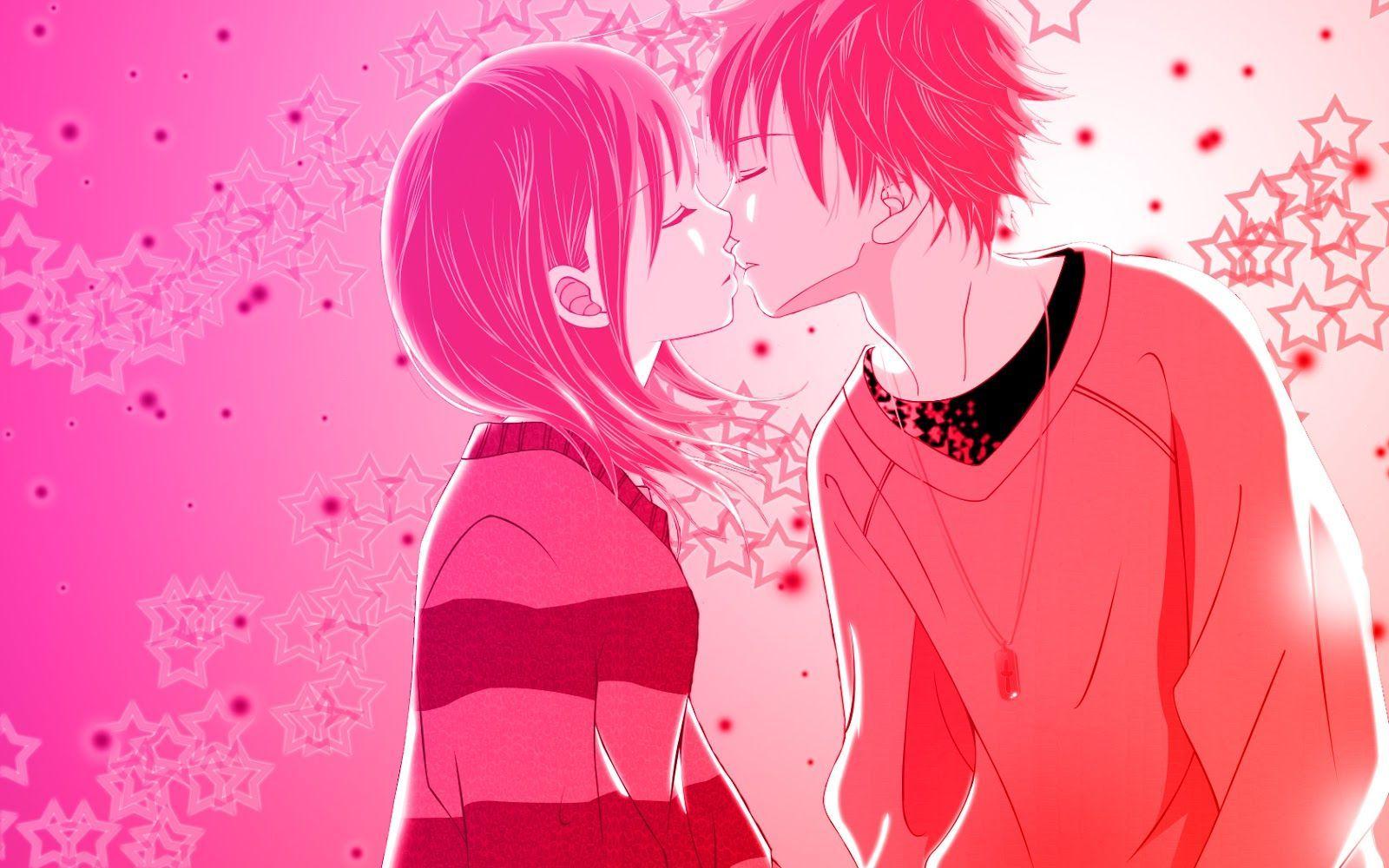 1600x1000 Romance Anime Love couple kissing image HD