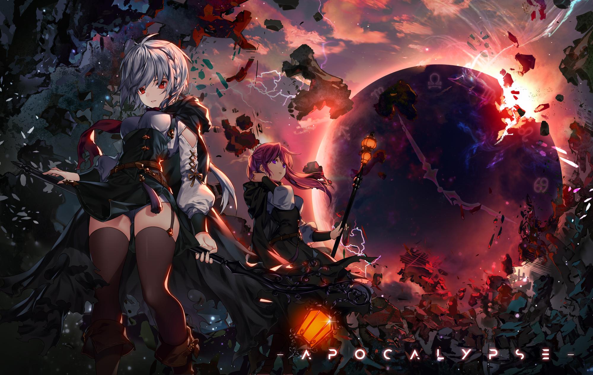 2000x1265 Anime Girls Original Characters Anime Fantasy Girl White Hair Braided Hair Red Eyes Looking At Viewe Wallpaper:2000x1265