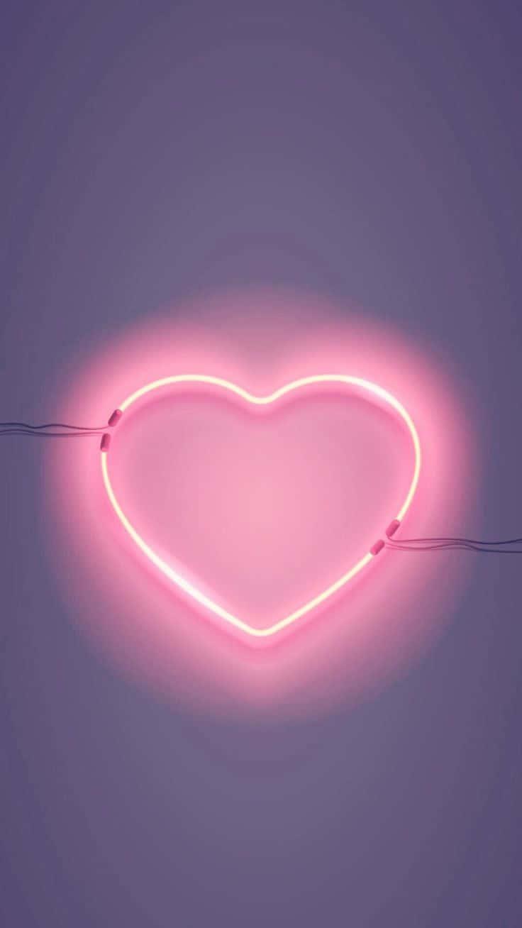 736x1308 Download Neon Heart Wallpaper