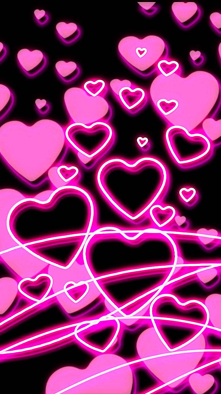 720x1280 Neon Heart Wallpaper
