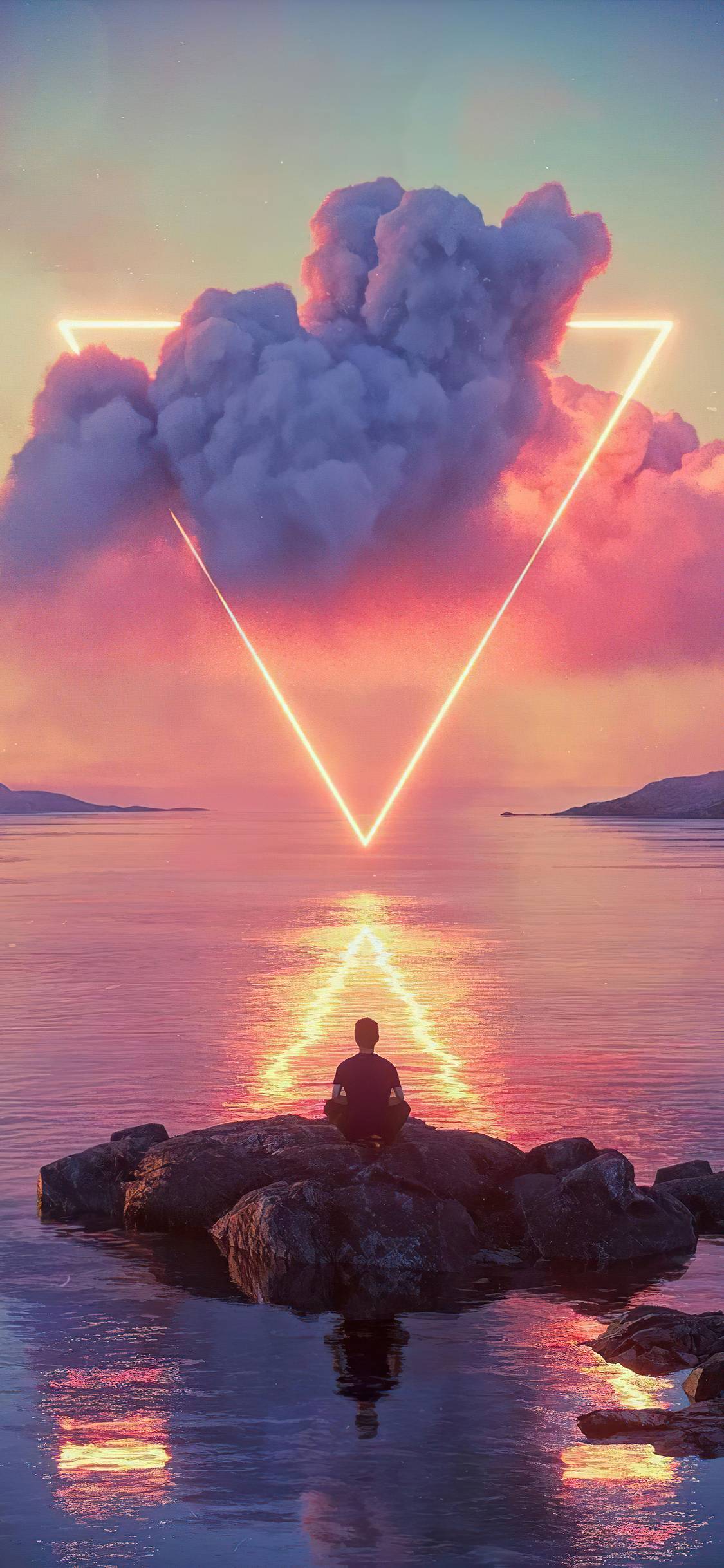 1125x2436 Boy Meditating Life Triangle 4k iPhone XS, iPhone iPhone X HD 4k Wallpaper, Image, Background, Photo and Picture