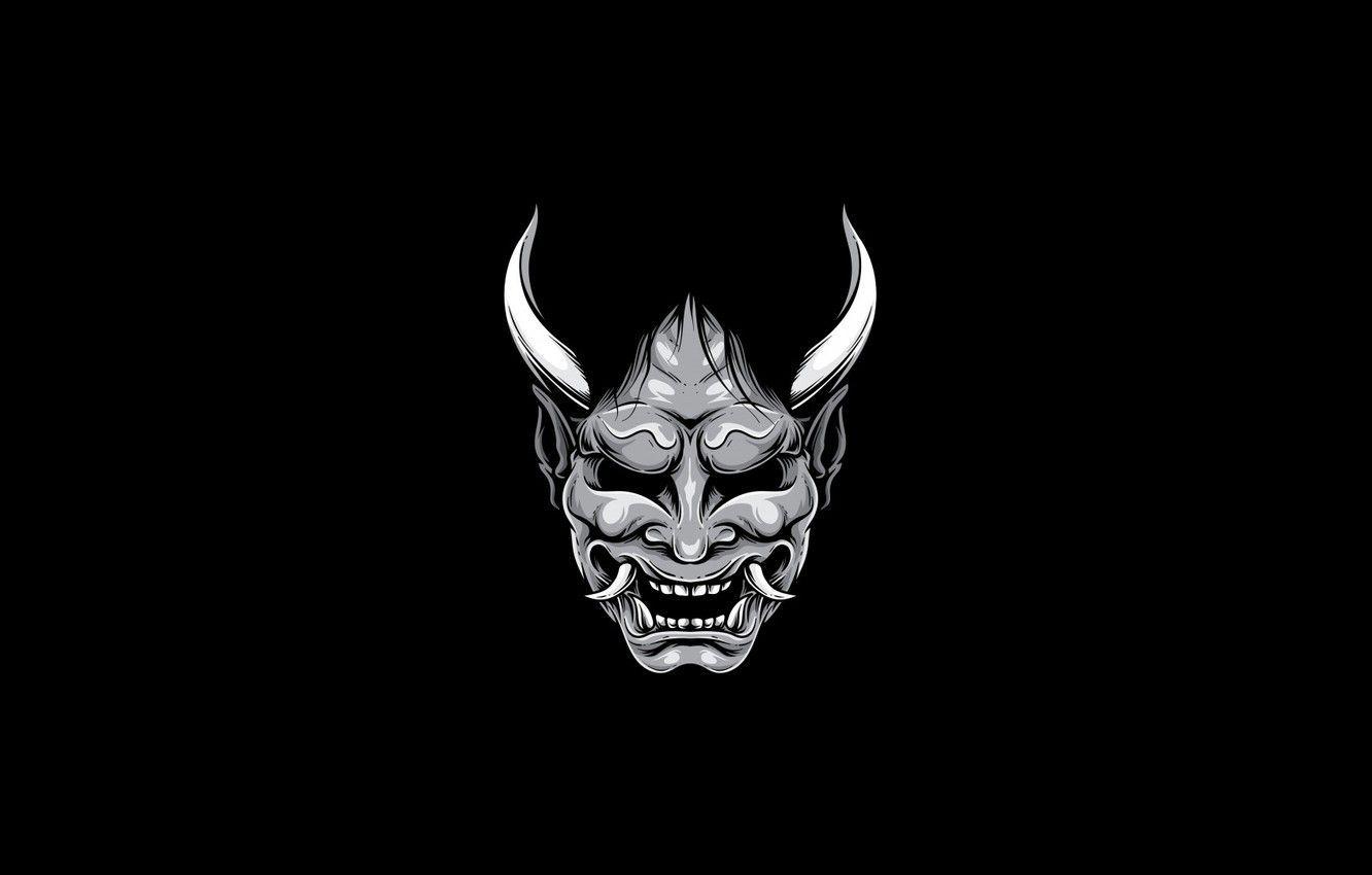 1332x850 Oni Black And White Wallpaper