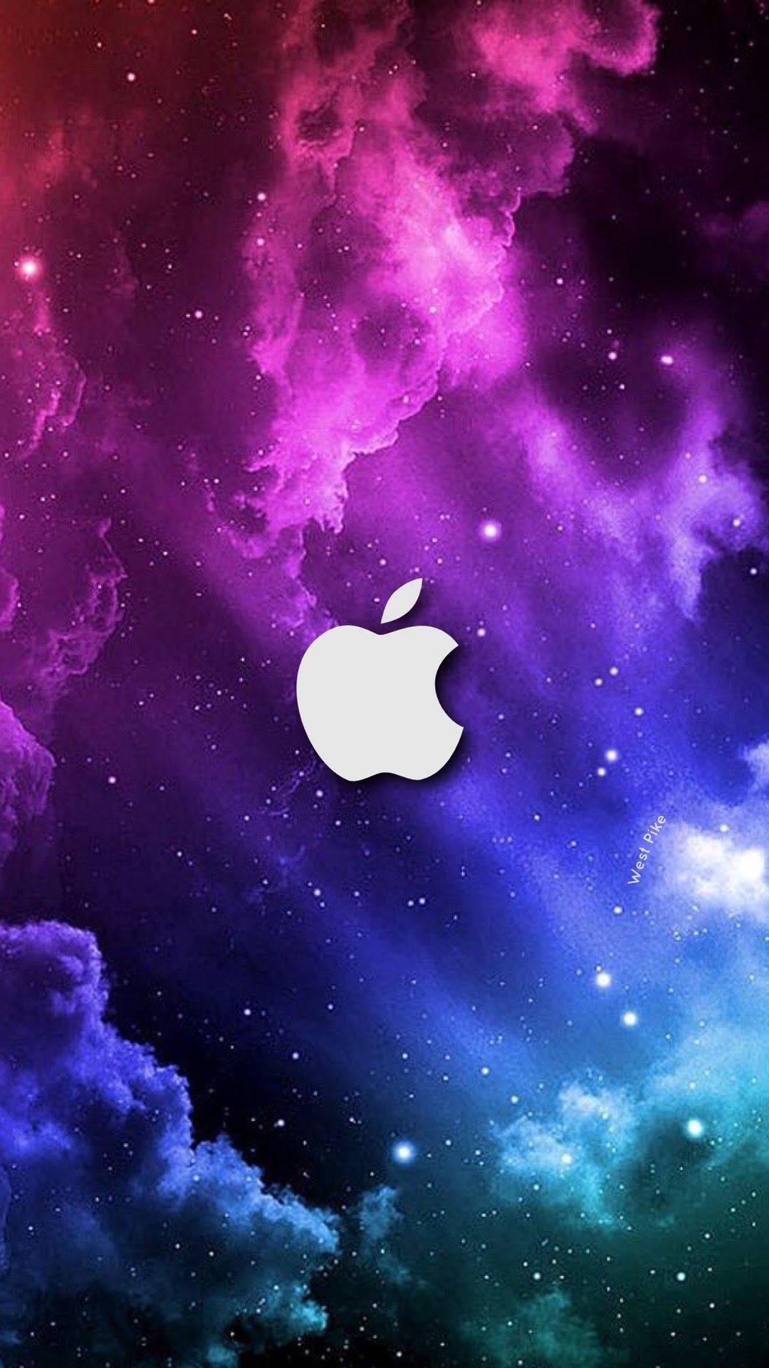 1080x1920 Download Blueish Purple White Apple Logo iPhone Wallpaper