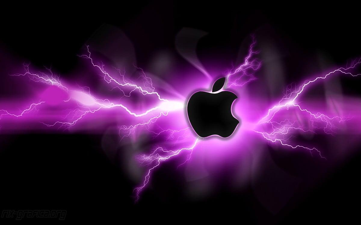 1200x750 Wallpaper Apple Logo, Purple, Lightning. Best Free Download background