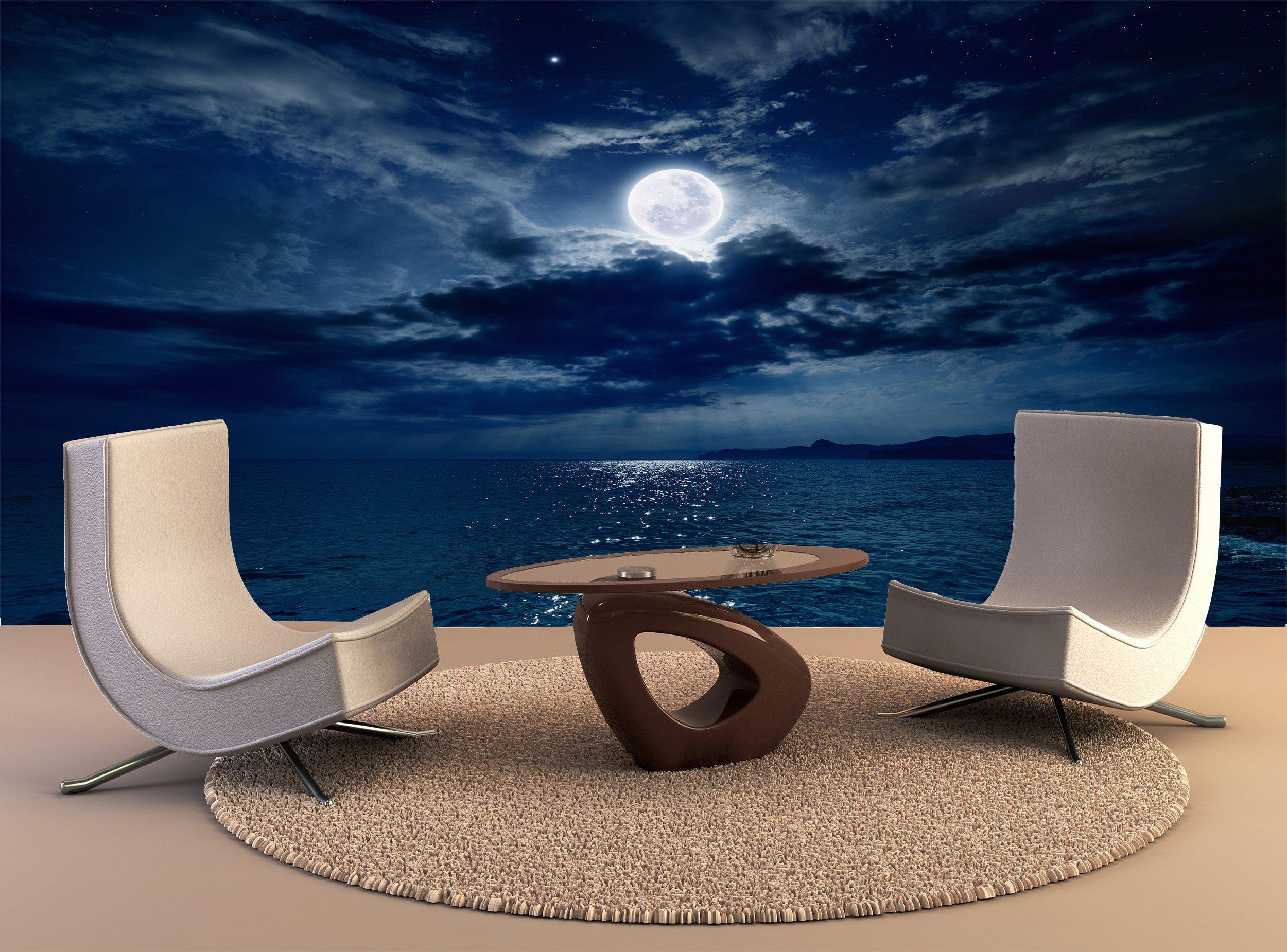 2500x1850 Wall Print Poster Full Moon Over Sea Wall Art Decor Photo Wallpaper Poster Print : Tools & Home Improvement