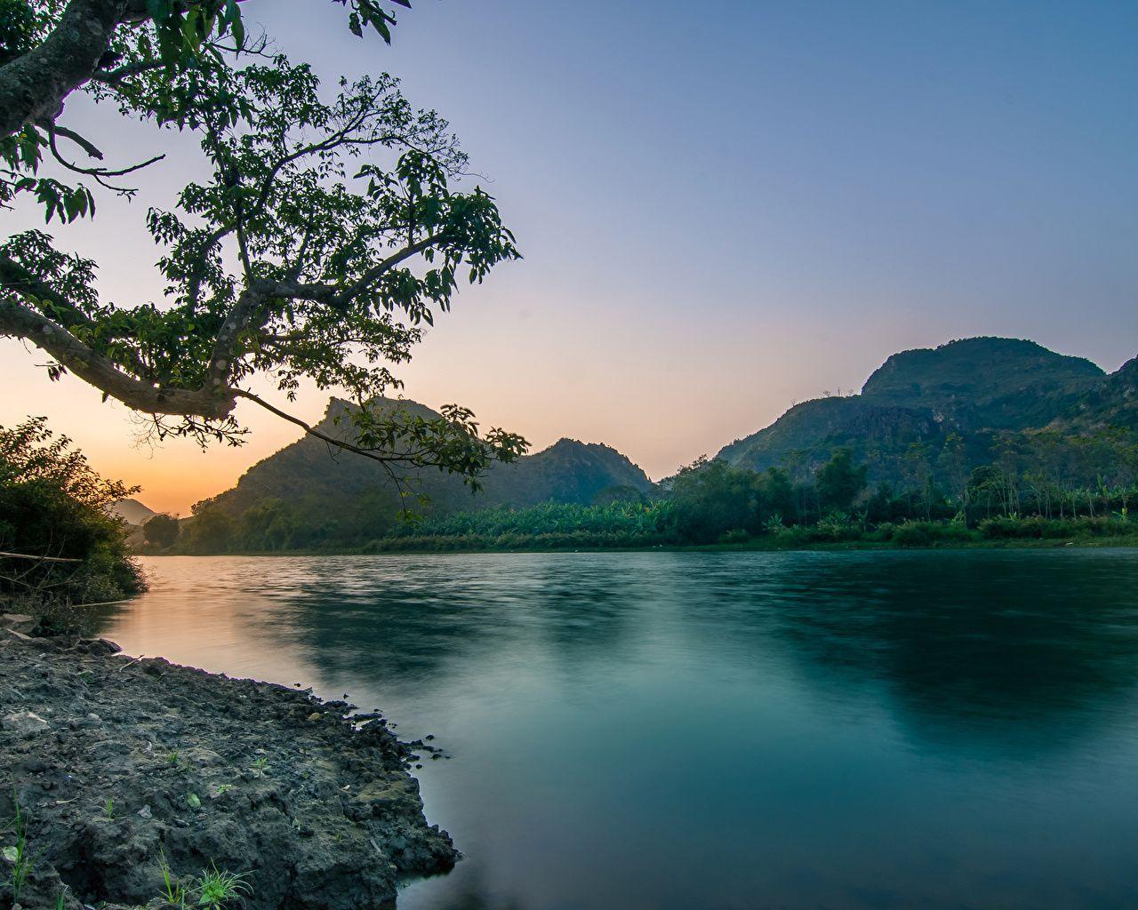 1280x1024 Image Vietnam Nature Mountains Scenery Rivers Evening 1280x1024