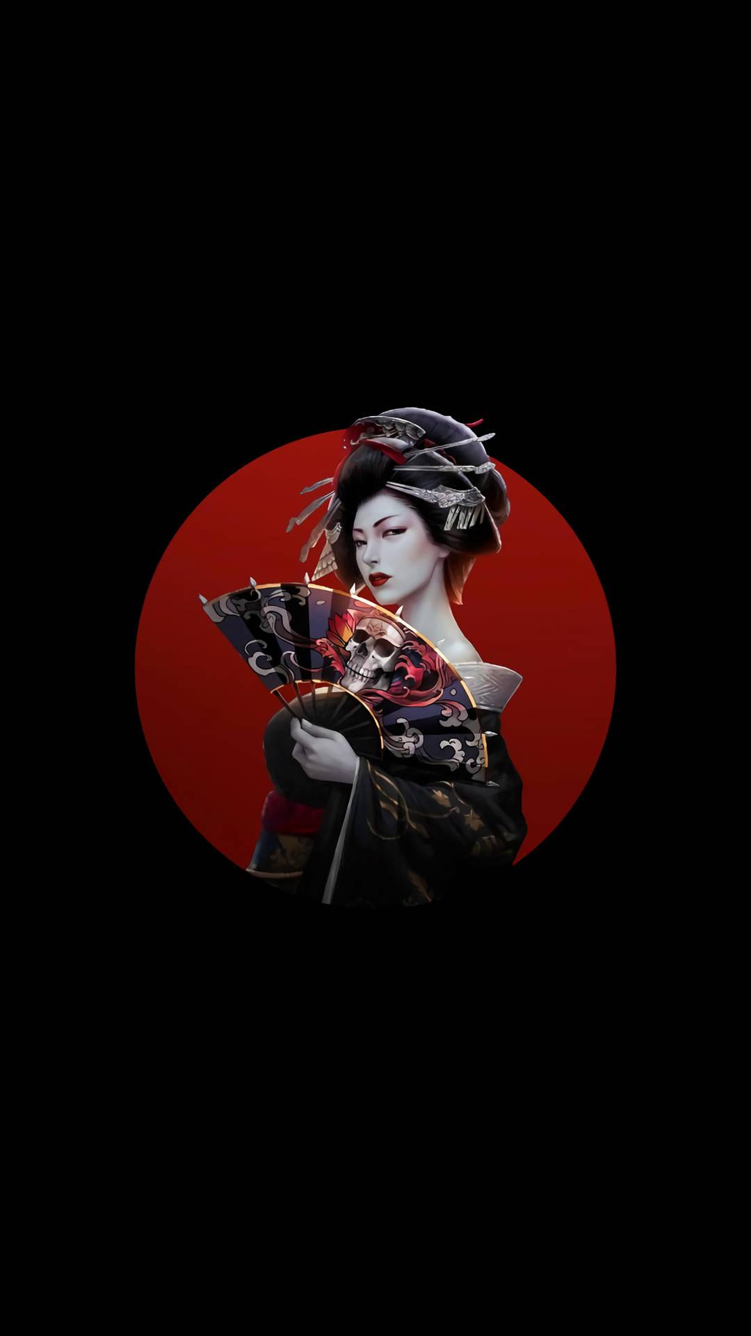 1080x1920 Download Amoled Japanese Geisha Wallpaper