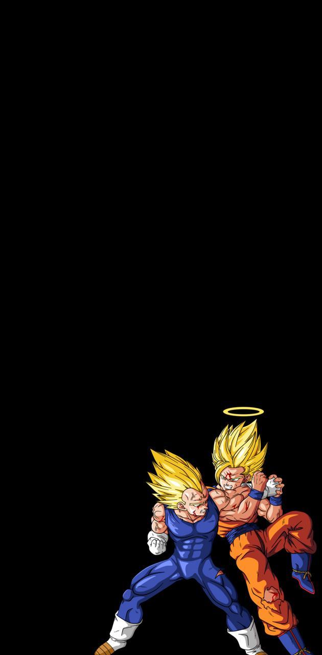 630x1280 vegeta vs goku wallpaper