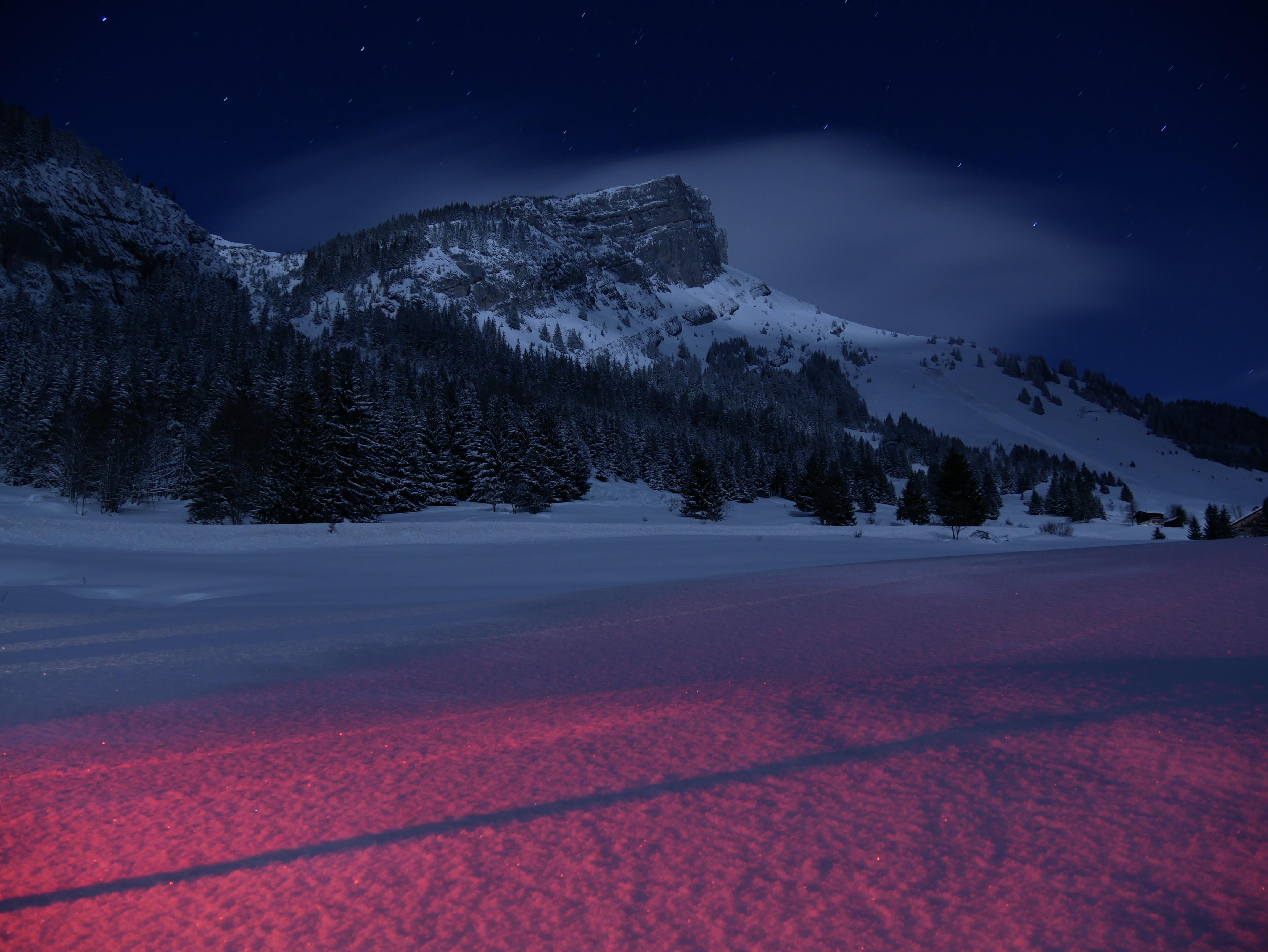 4592x3448 Wallpaper / landscape, night, snow, winter, mountains free download
