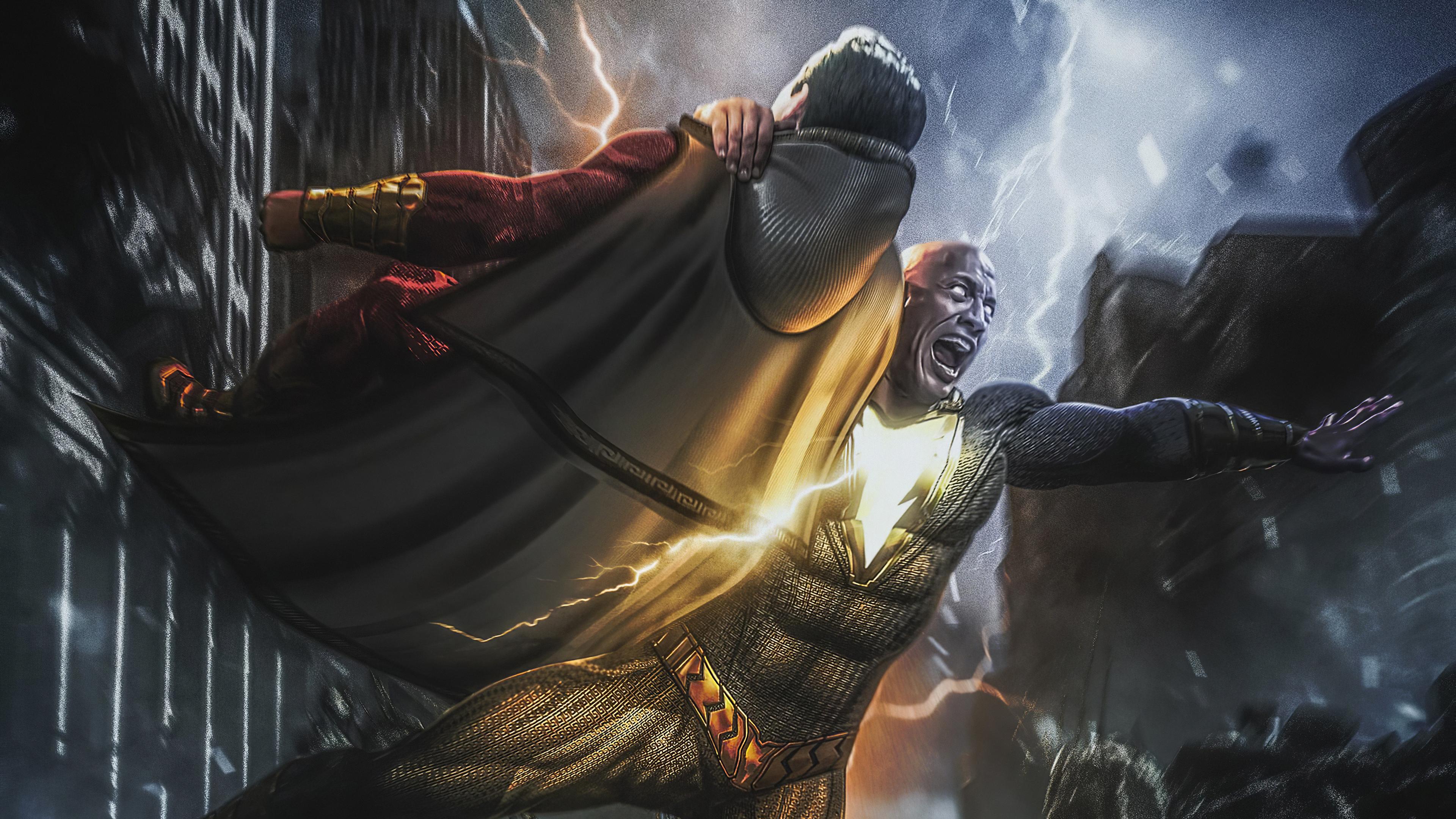 3840x2160 Wallpaper 4k Black Adam And Shazam Art Wallpaper