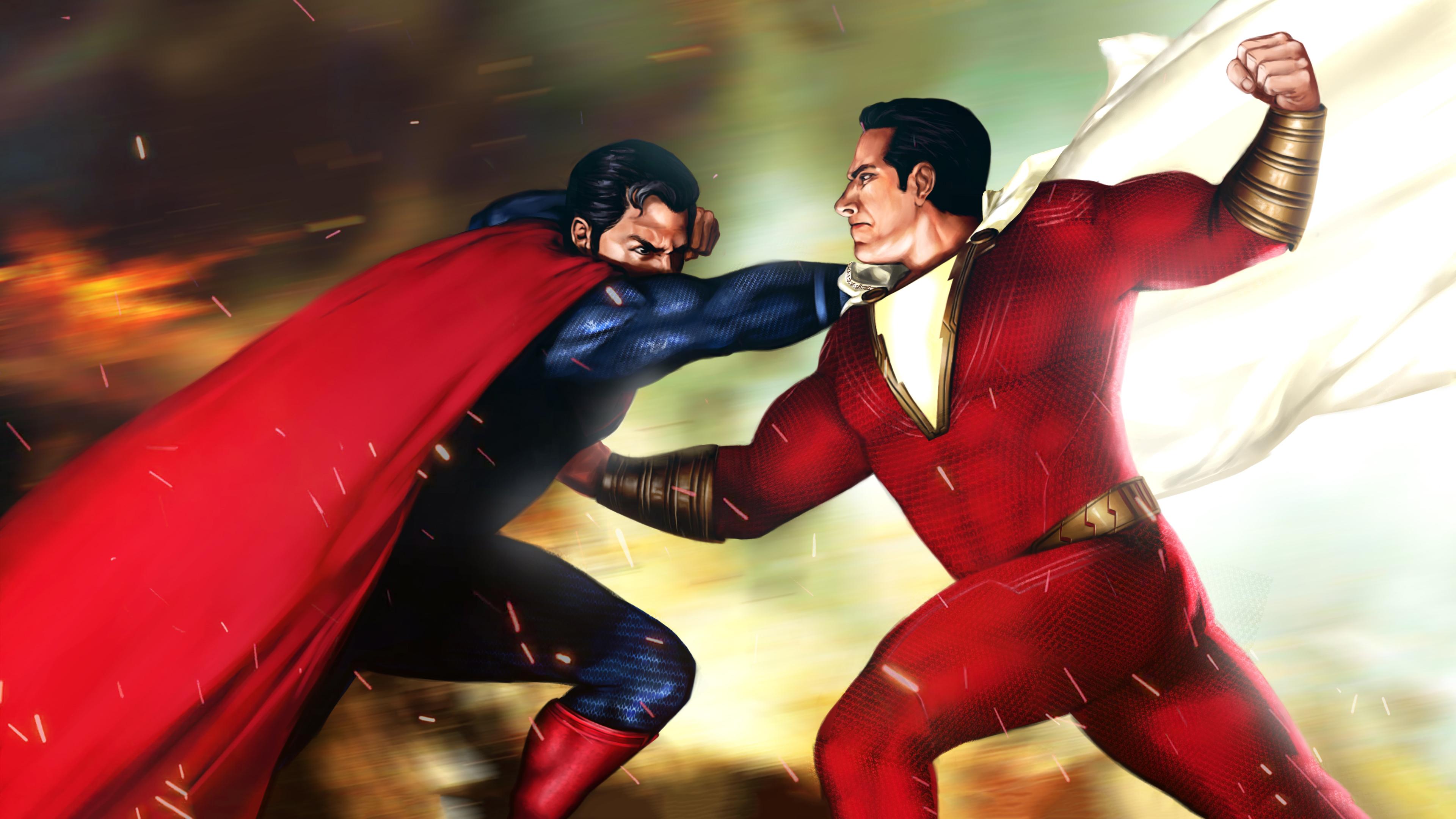 3840x2160 Wallpaper 4k Superman Vs Shazam 4k Wallpaper