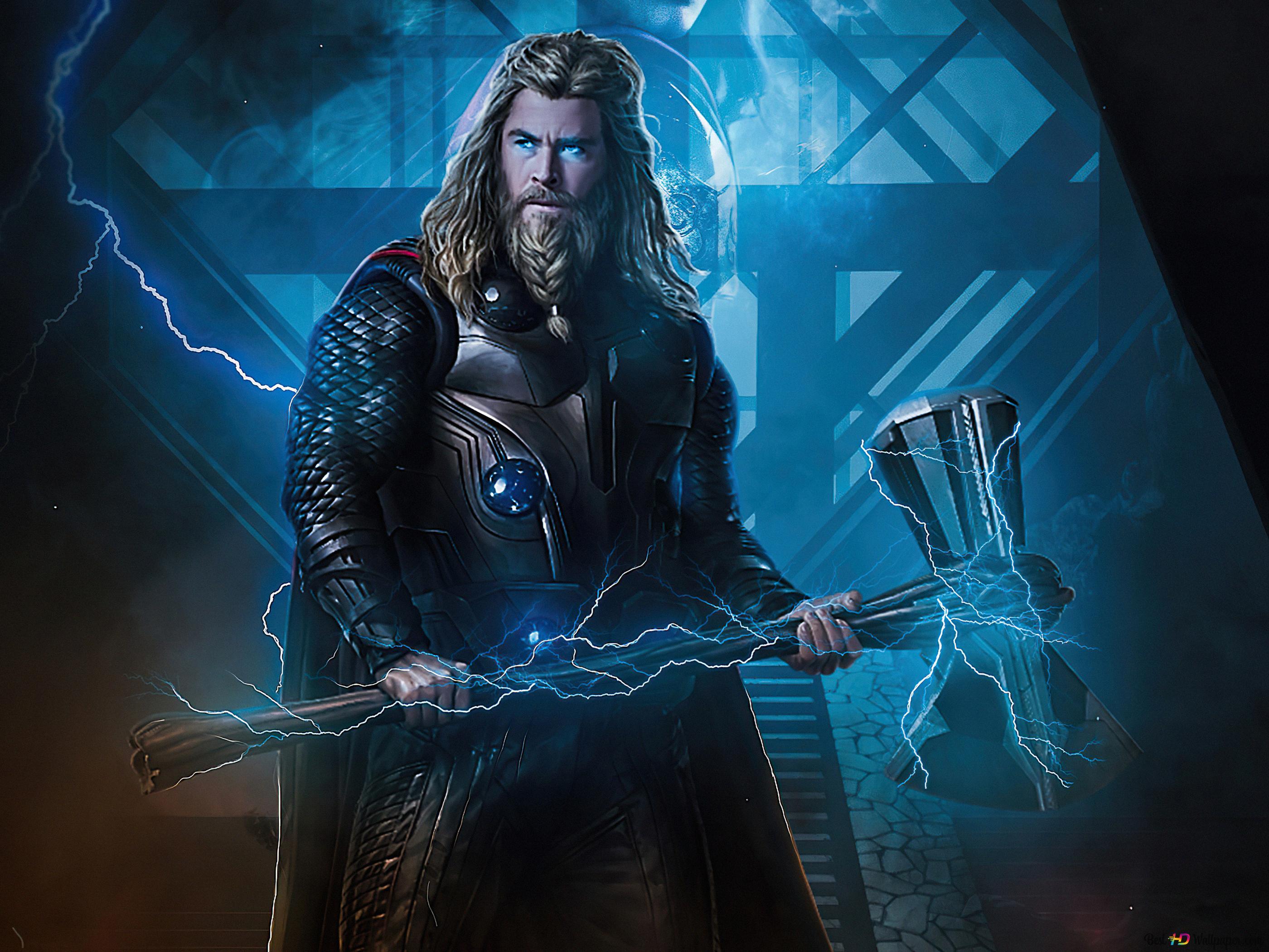 2800x2100 Thor With His Axe And Thunder 4K wallpaper download