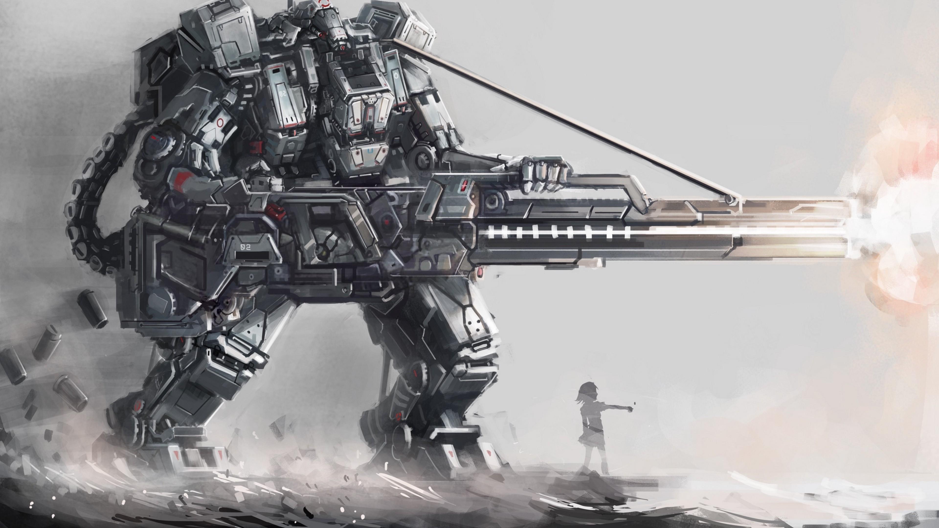 3840x2160 Giant robot with guns HD Wallpaper 4K Ultra HD Wallpaper .net
