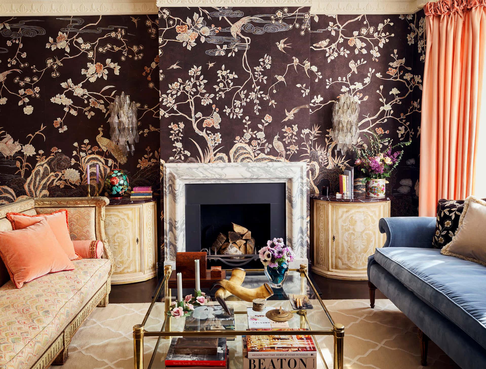 1920x1457 Download Cozy Floral Modern Interior Wallpaper